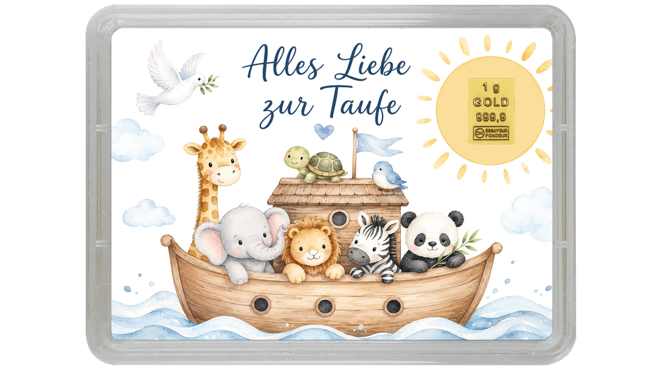 Taufgeschenk Arche Noah Goldbarren