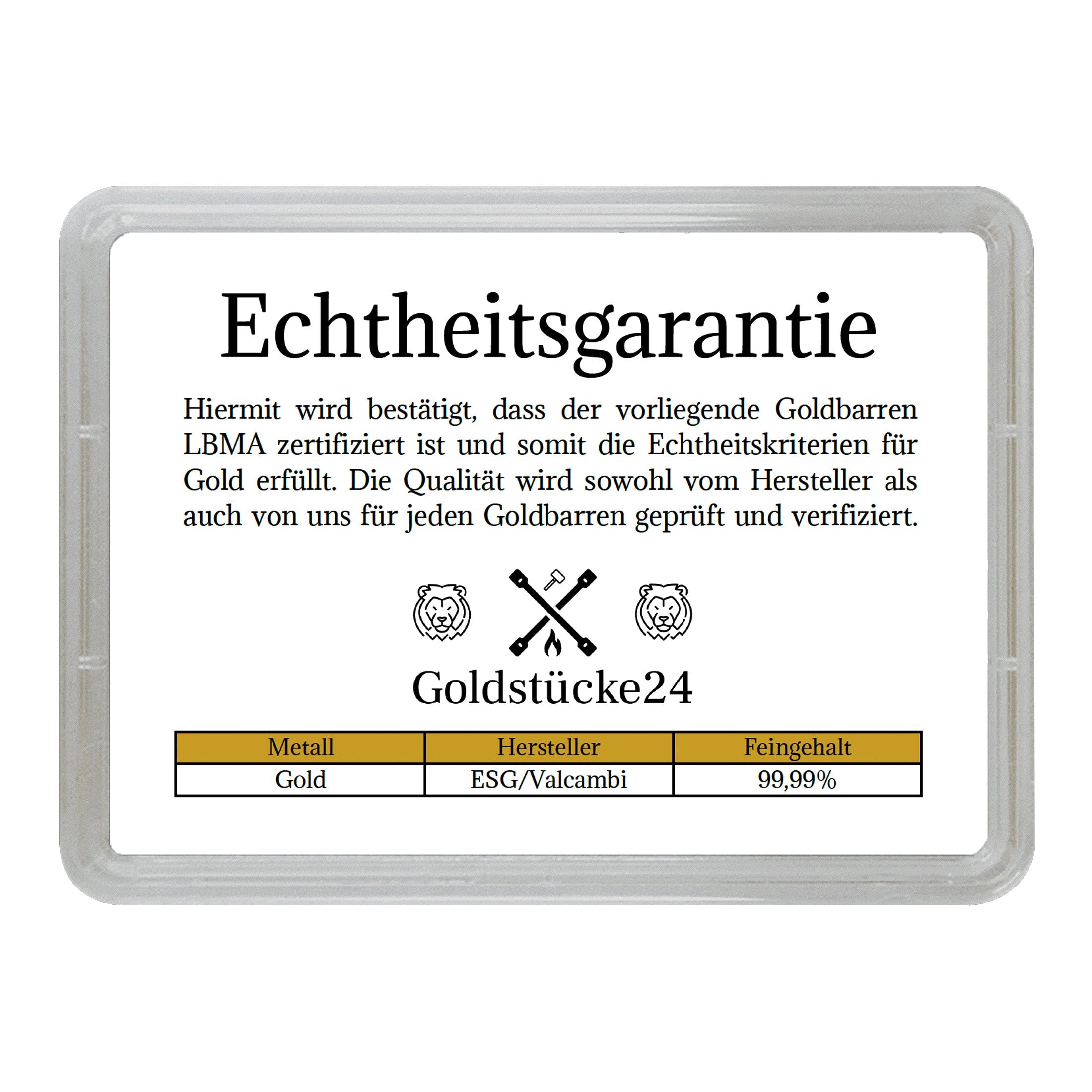 Goldbarren mit Flip-Motivbox Weihnachten "Frohes Fest" in schwarzer Geschenkbox inkl. Grußkarte mit Wunschtext