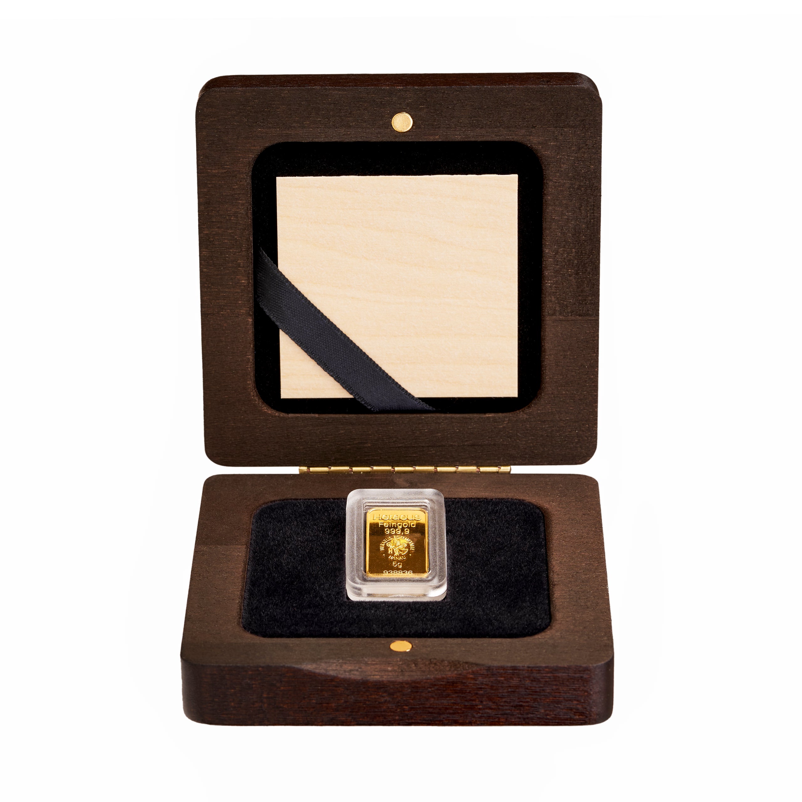 Heraeus Goldbarren im Etui mit Grußkarte