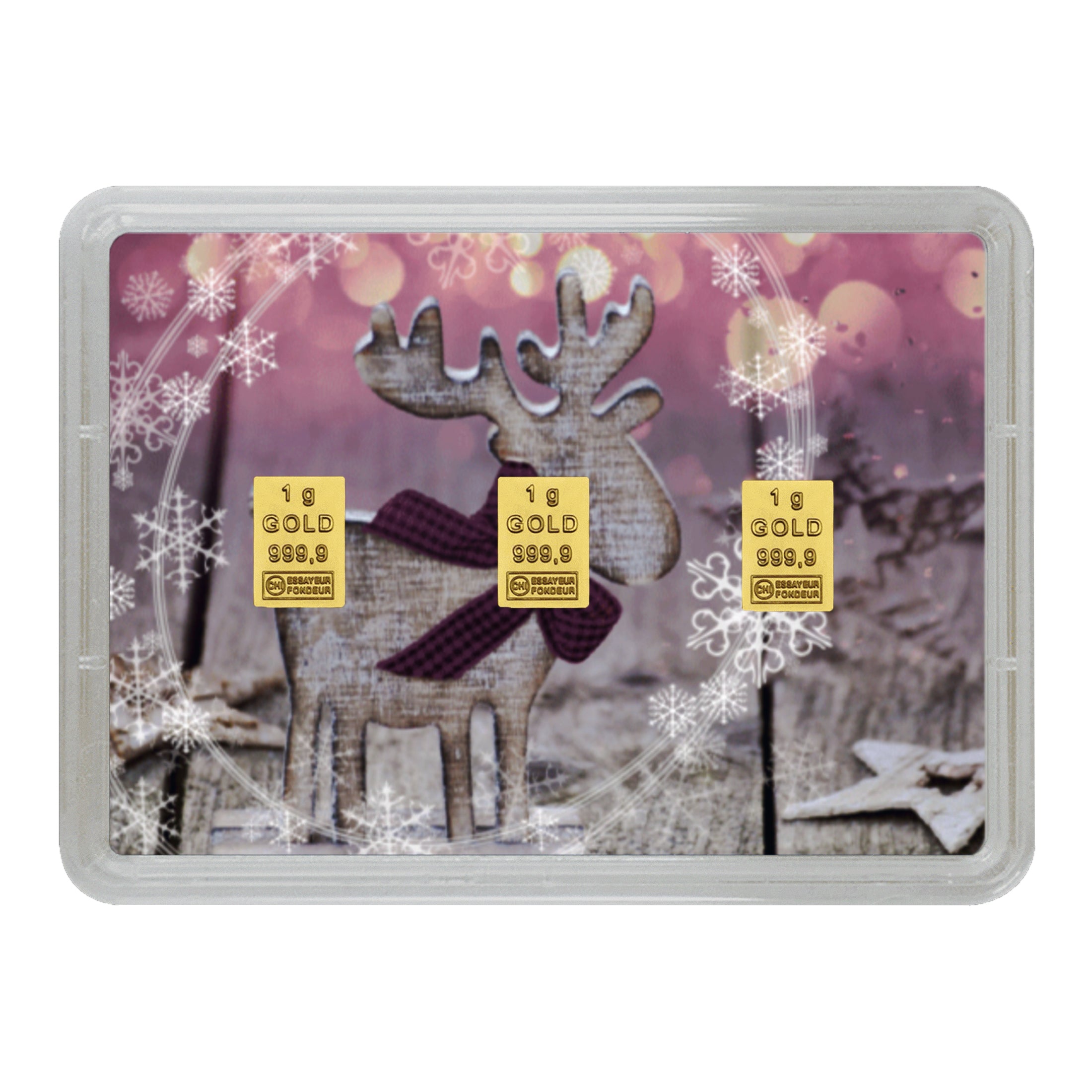 Goldbarren Flip-Motivbox "Frohes Fest" Weihnachten