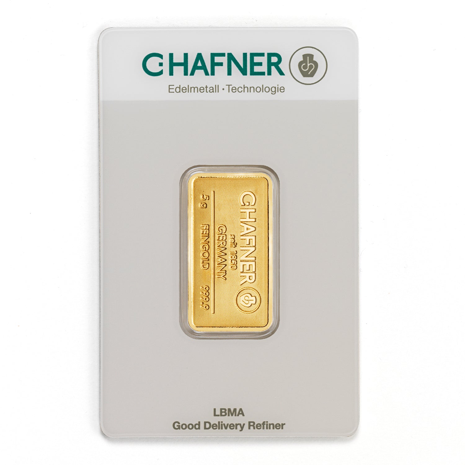C.Hafner Goldbarren 5g in goldener Geschenkverpackung