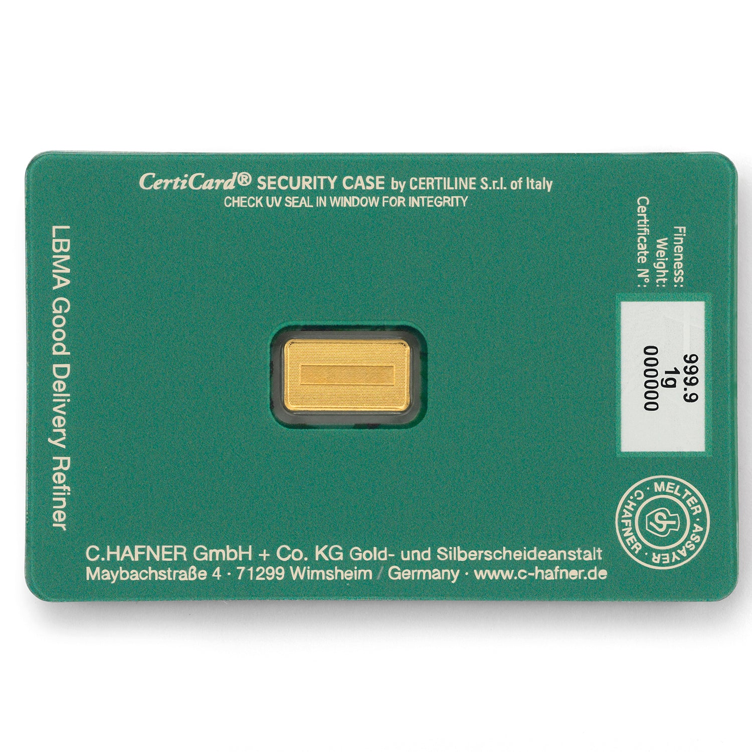 Goldbarren 1g C.Hafner Motivbarren Happy Birthday