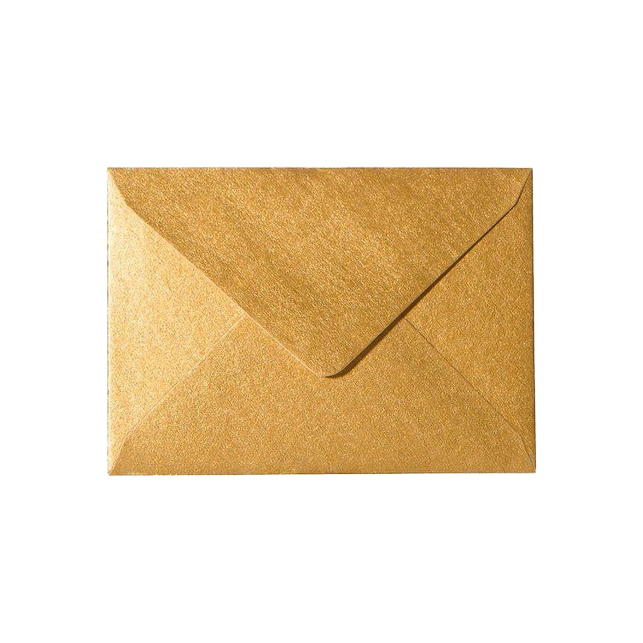 Grußkarte mit Wunschtext im goldenen Geschenkumschlag