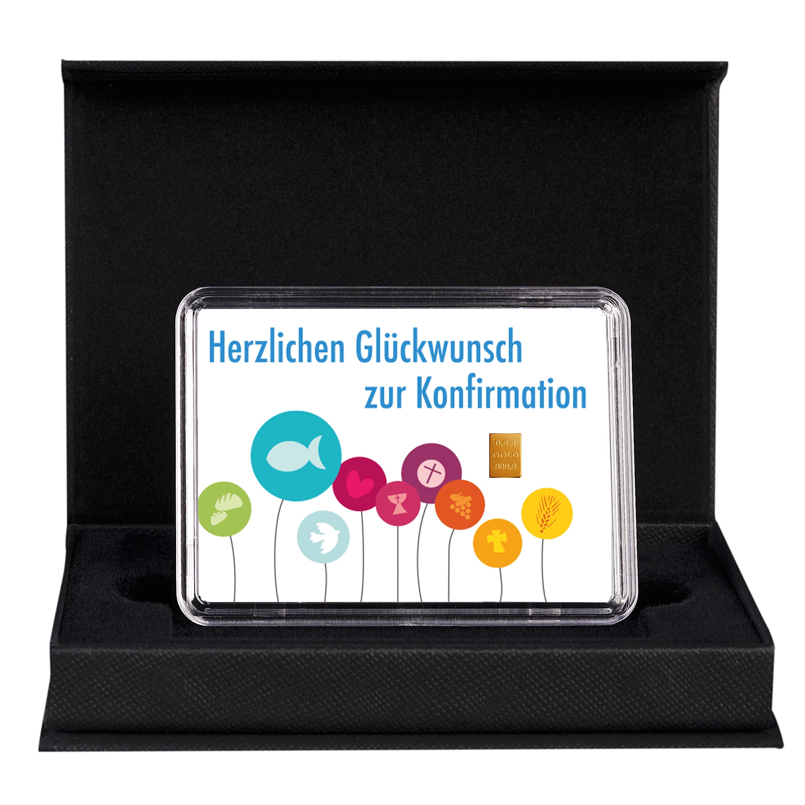 Goldbarren zur Konfirmation im Etui