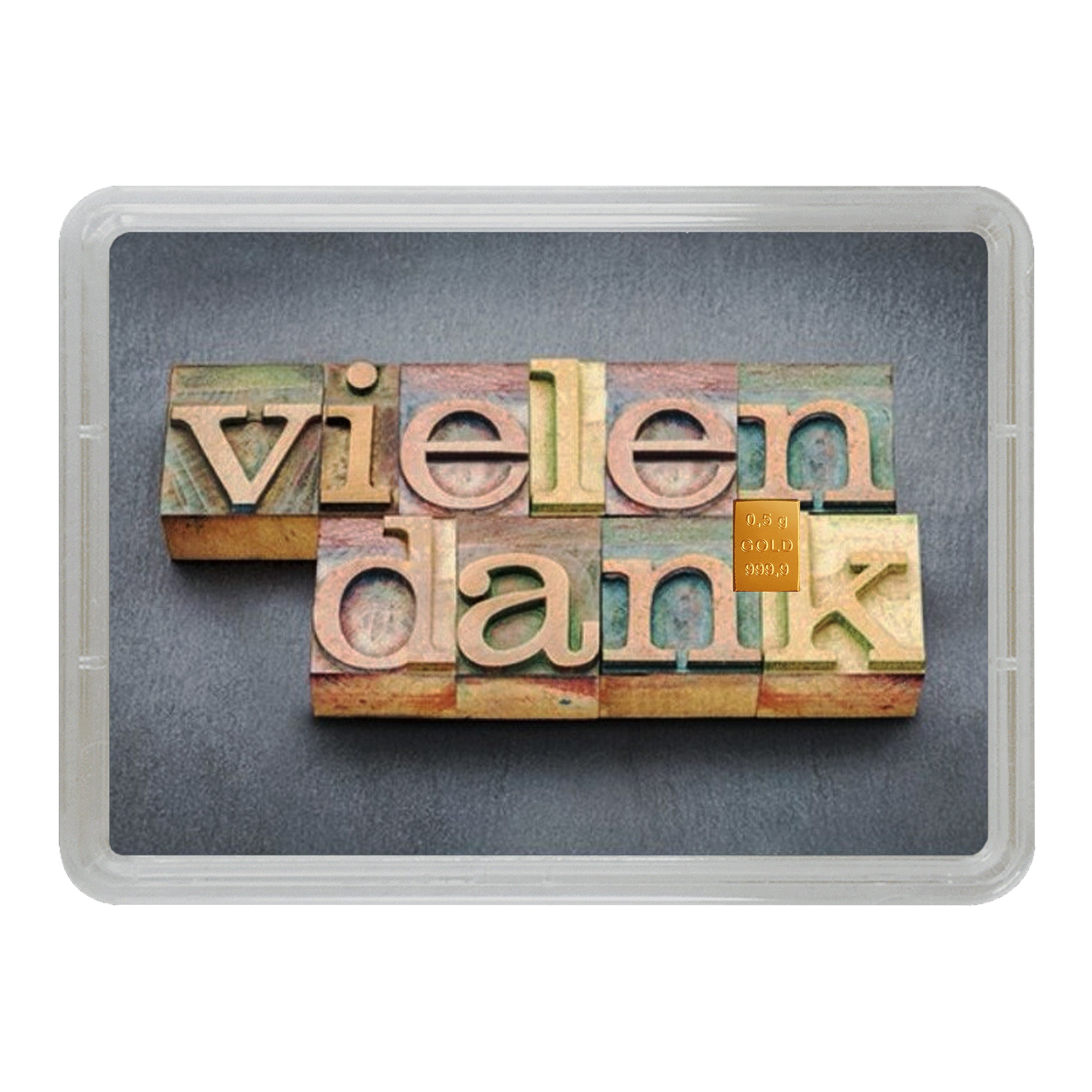Goldbarren 0,5g Vielen Dank Geschenk