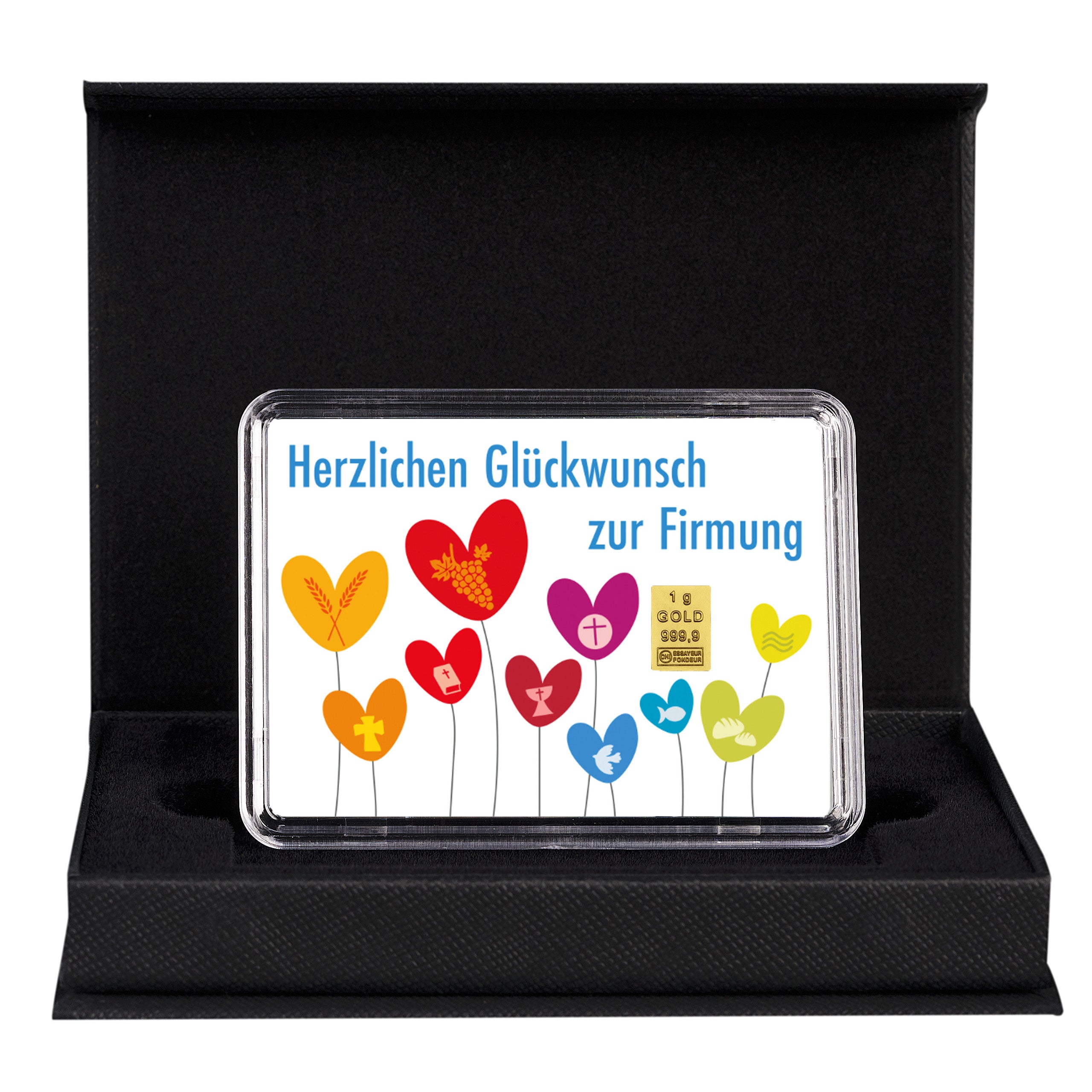 Goldbarren in Geschenkbox zur Firmung