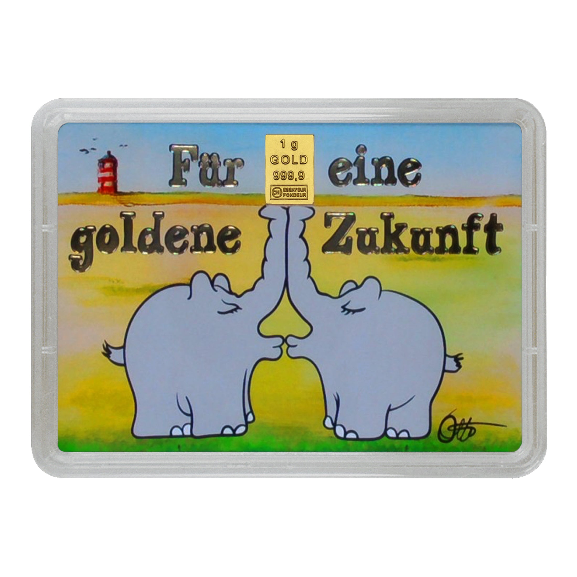 Goldbarren Küssende Ottifanten Liebe