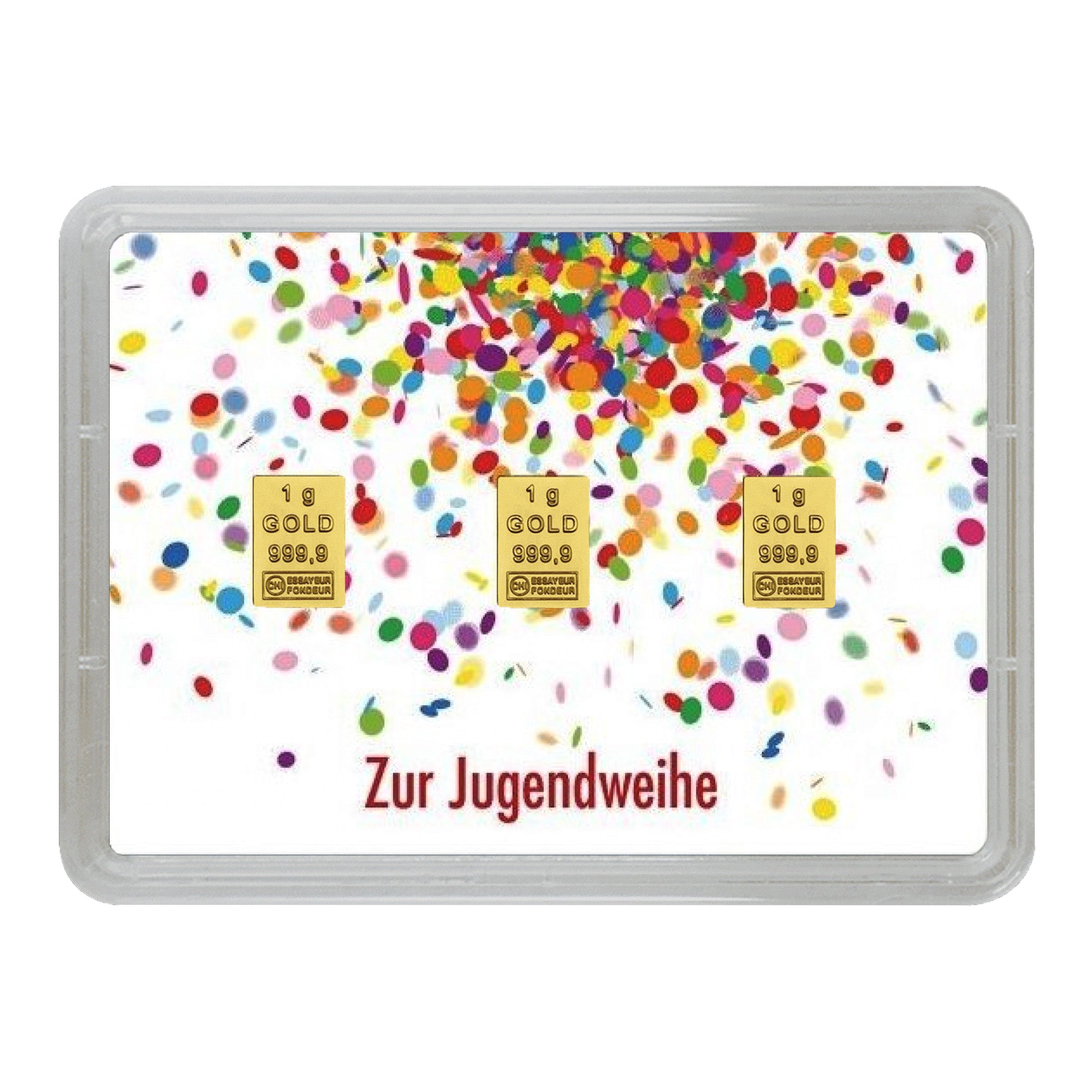 Goldbarren mit Flip-Motivbox "Zur Jugendweihe"