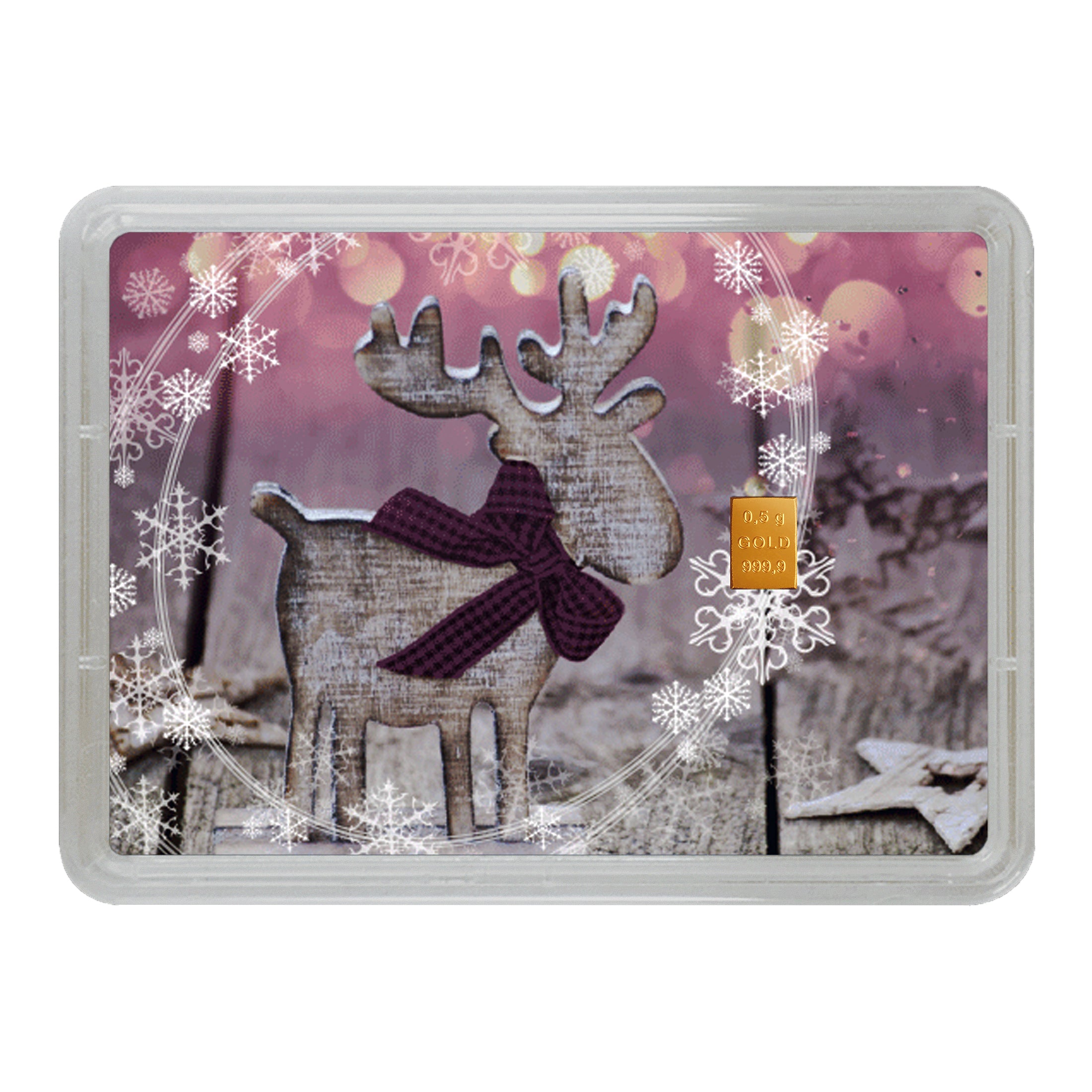 Goldbarren Flip-Motivbox "Frohes Fest" Weihnachten