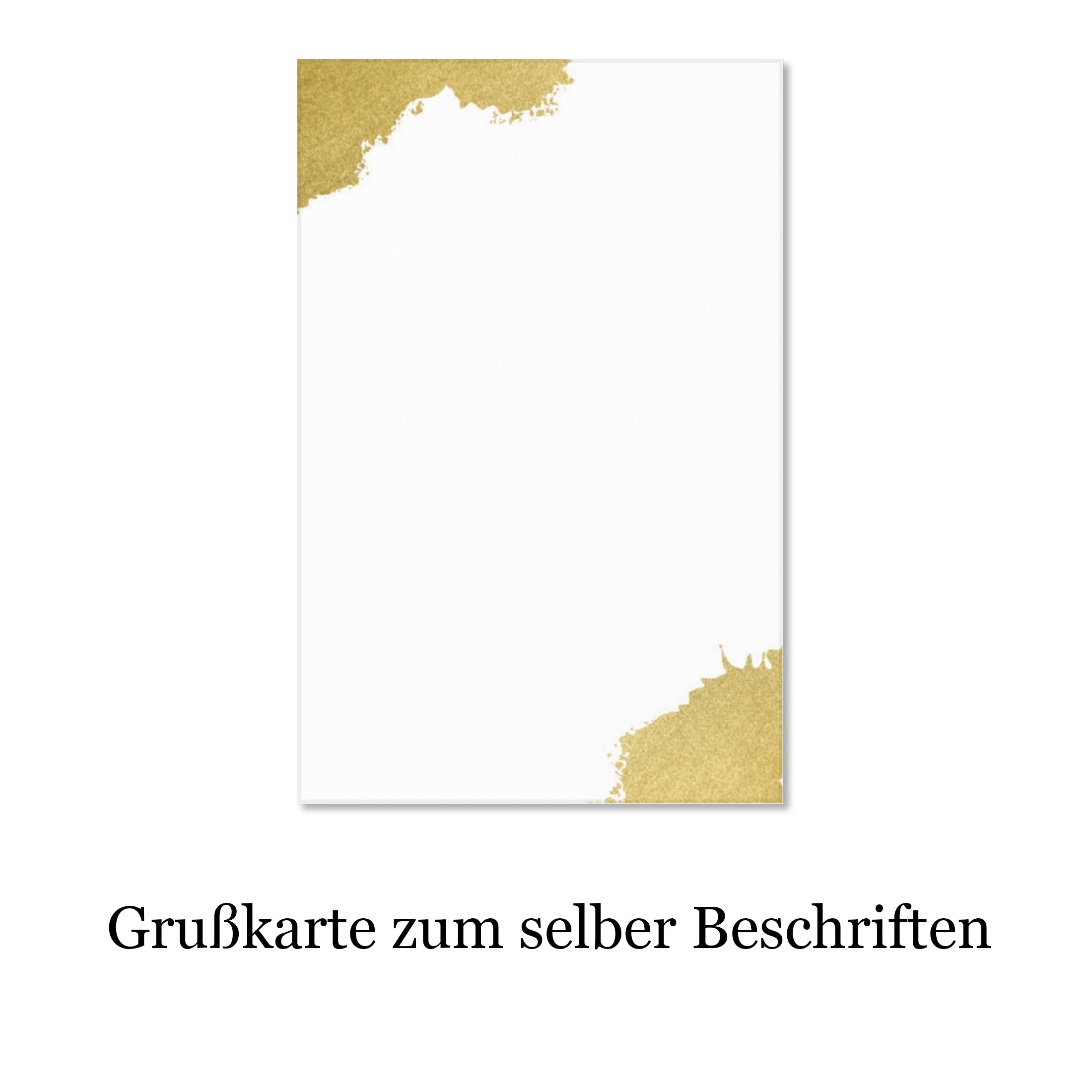 blanko Grußkarte als Geschenk für Goldbarren