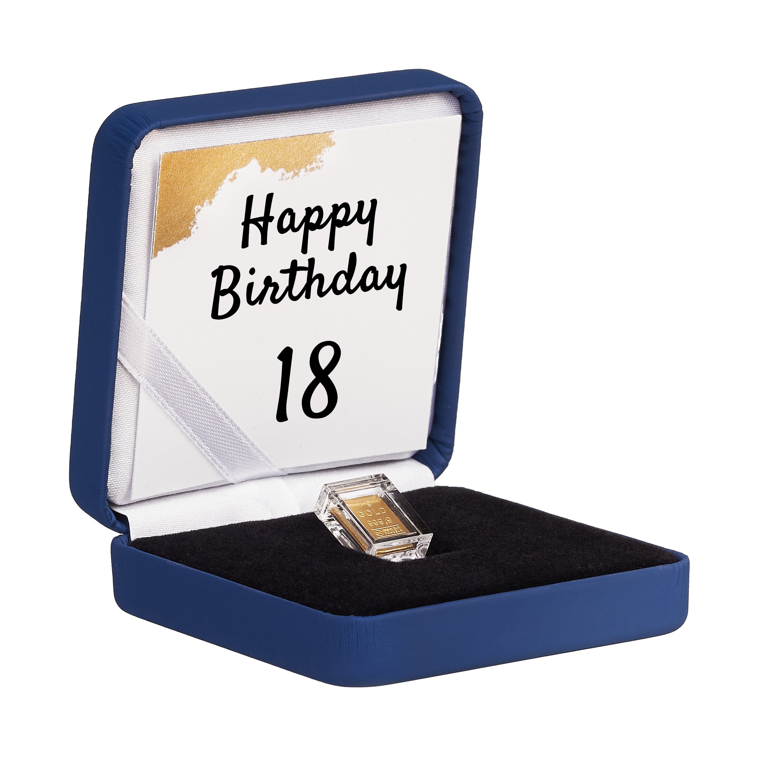 Goldbarren im Etui Happy Birthday 18