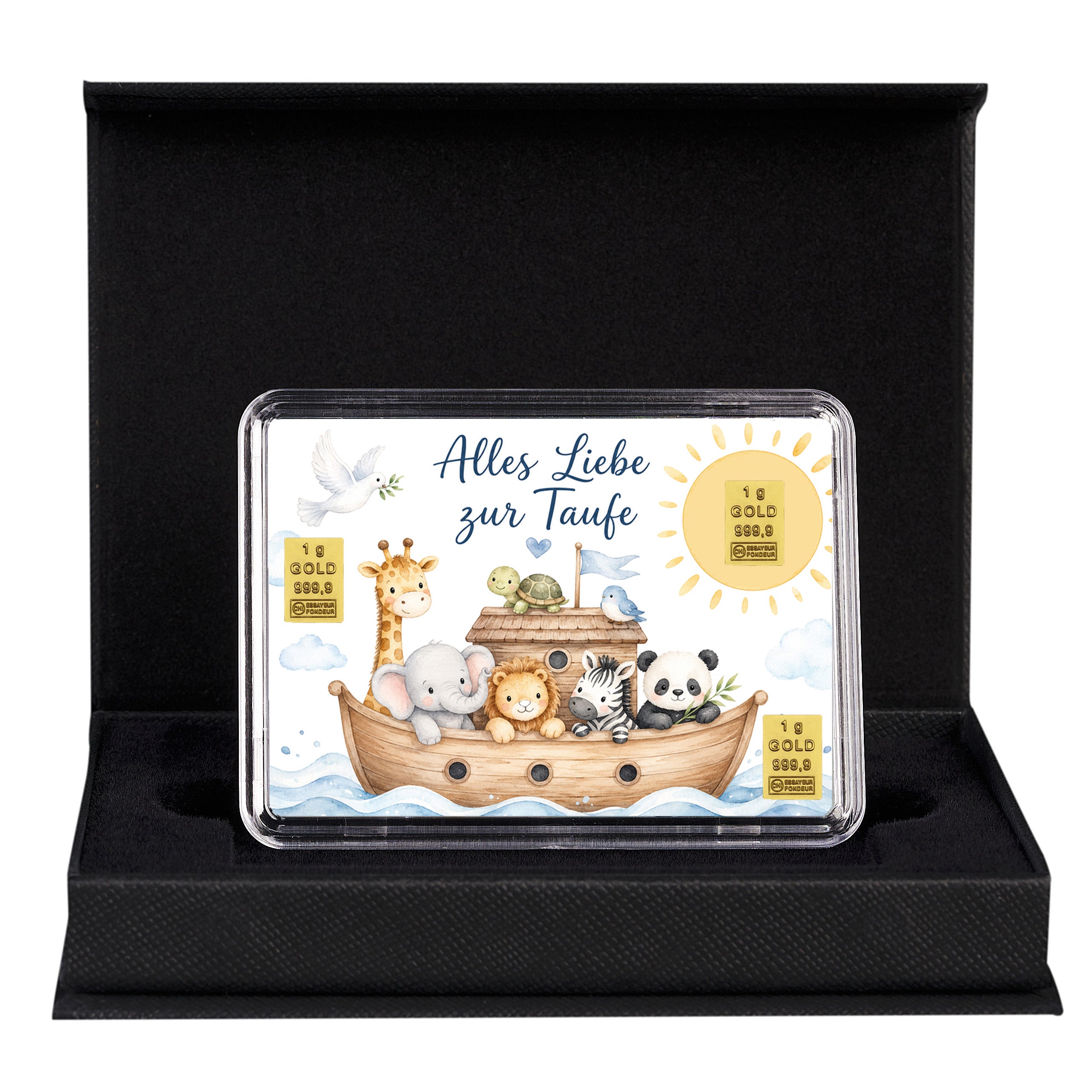 Goldbarren zur Taufe Arche Noah