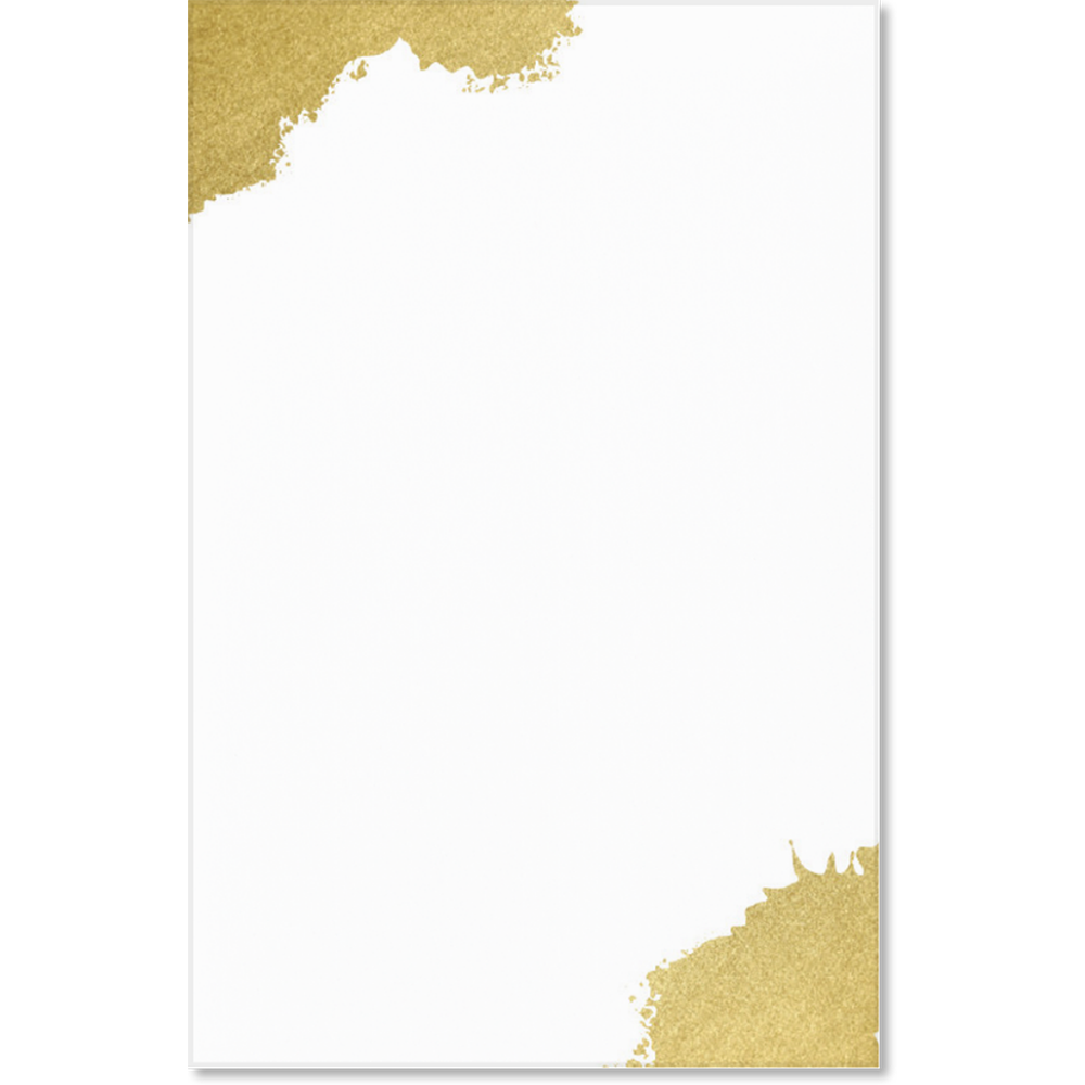 blanko Grußkarte zum selber beschriften mit goldenen metallic Ecken