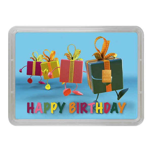 Goldbarren mit Flip-Motivbox "Happy Birthday" - Geschenke