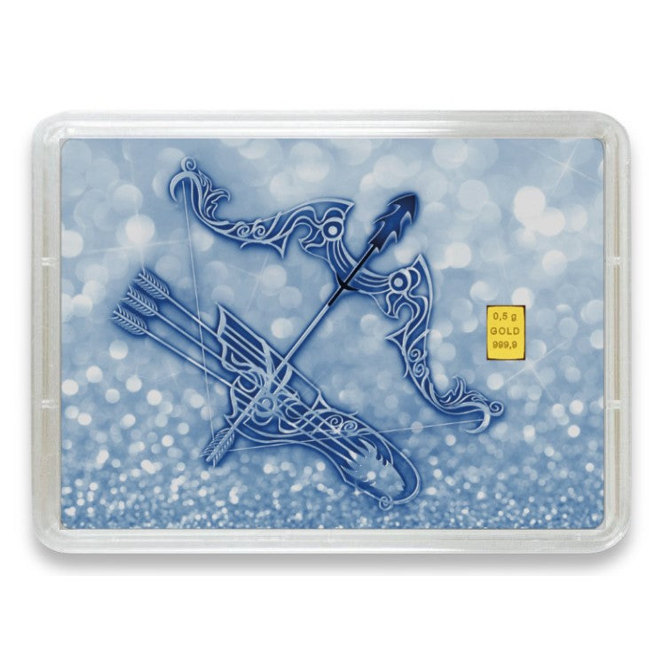 Goldbarren Flip-Motivbox Sternzeichen "Schütze"