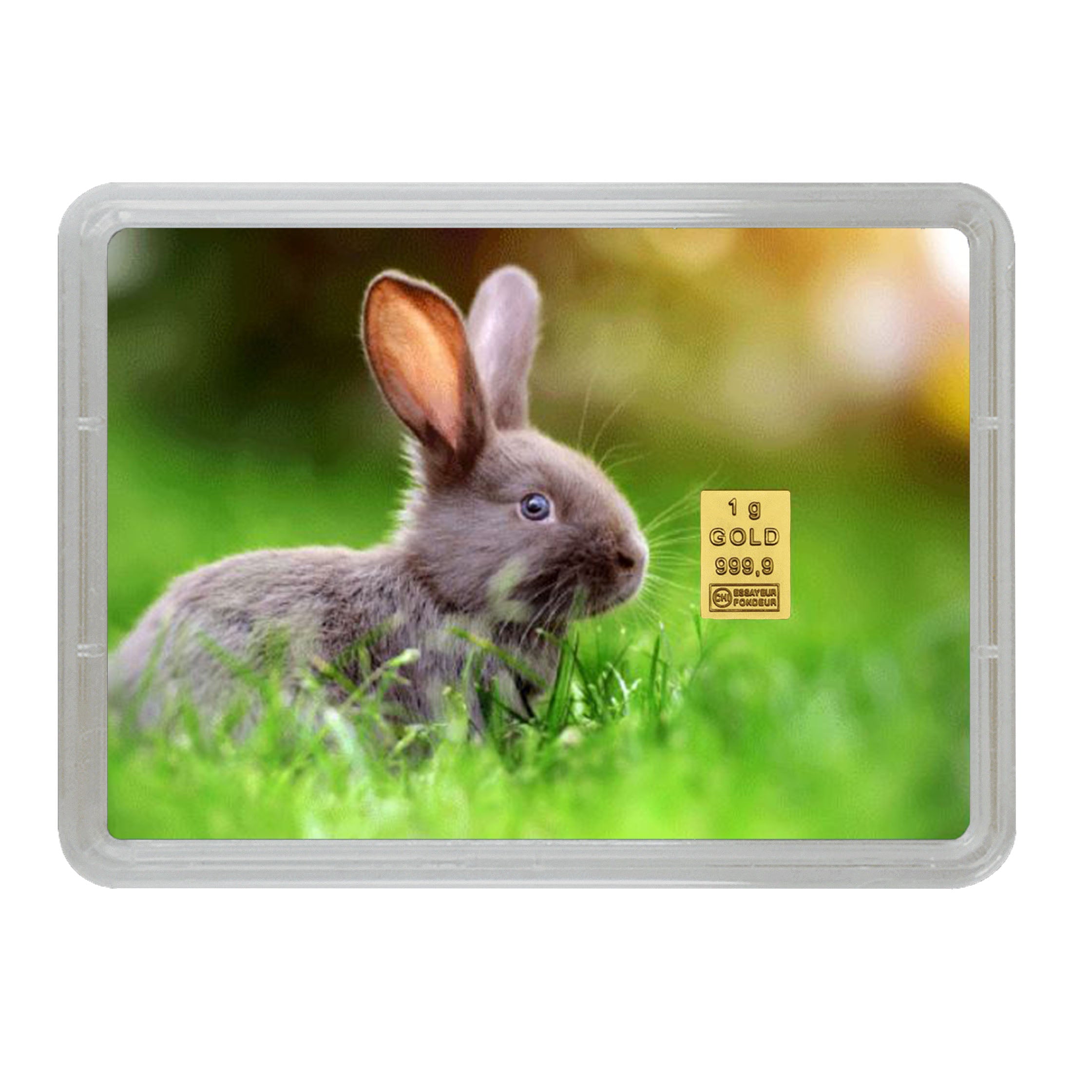 Der Osterhase bringt einen Goldbarren zu Ostern