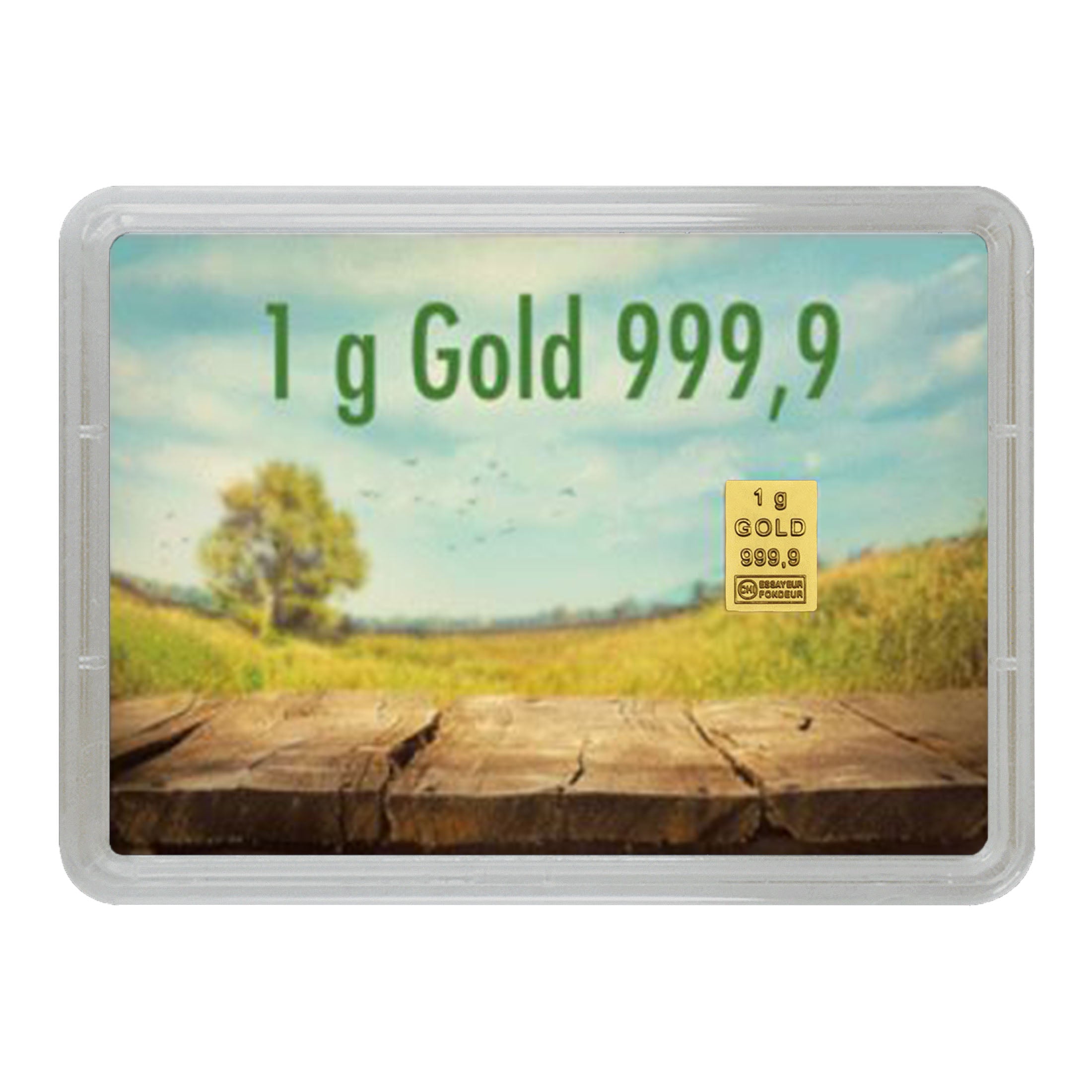 Goldbarren 1g Flip-Motivbox "Frohe Ostern" - Drei Hasen
