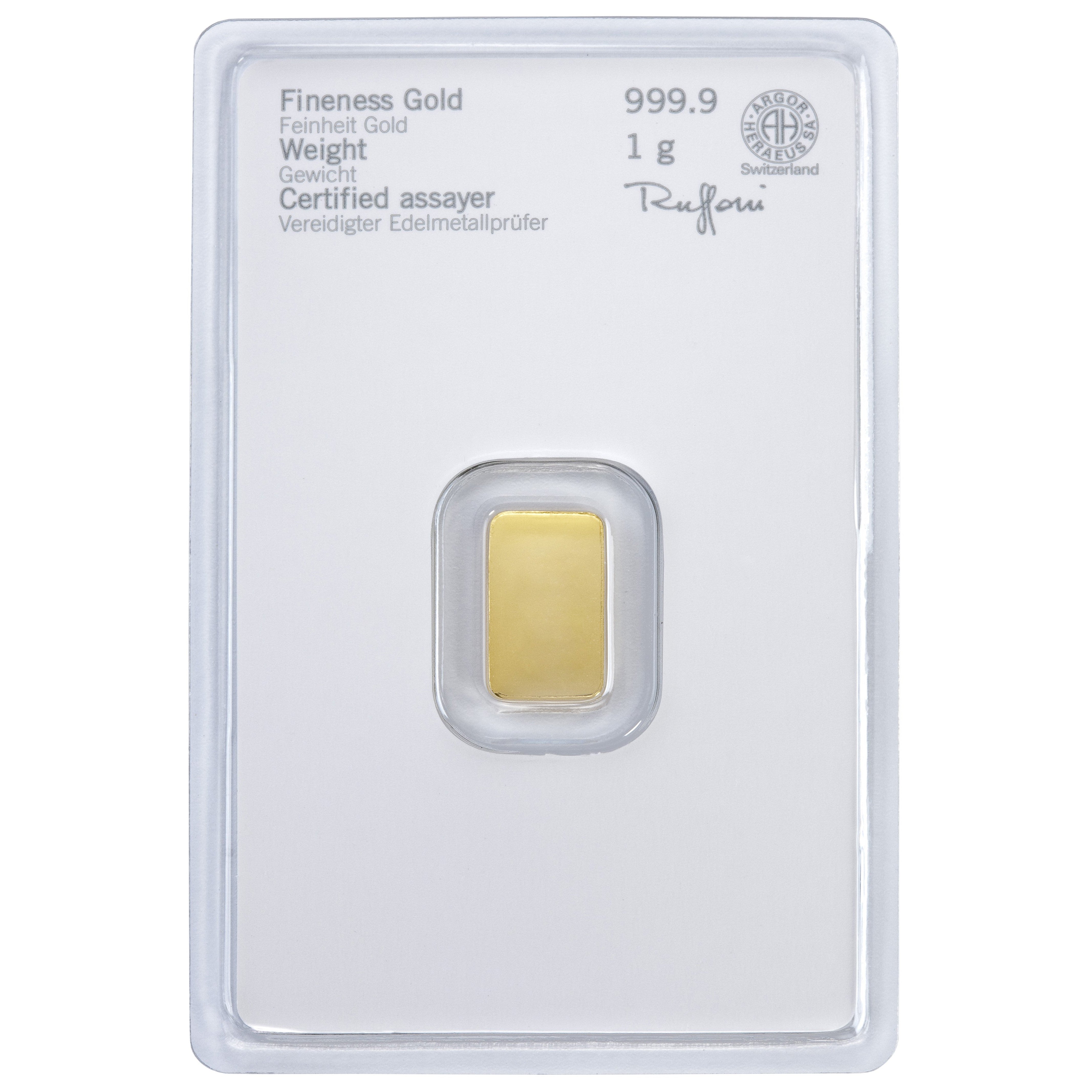 Heraeus 1g Goldbarren