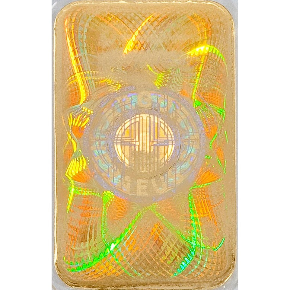 Heraeus Goldbarren Kinebar Hologramm schimmernde Farben