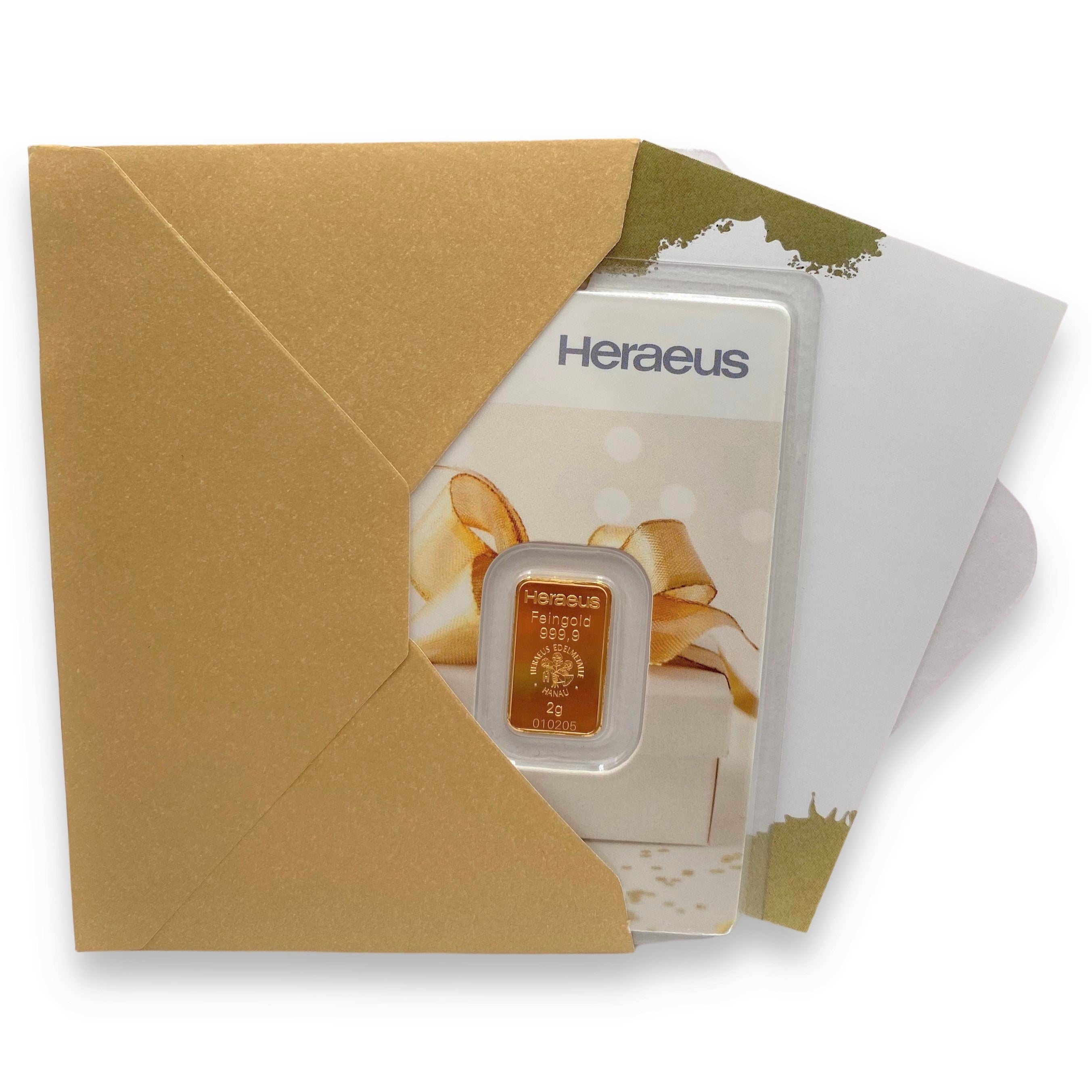 Heraeus 2g Geschenk Goldbarren in Geschenkverpackung