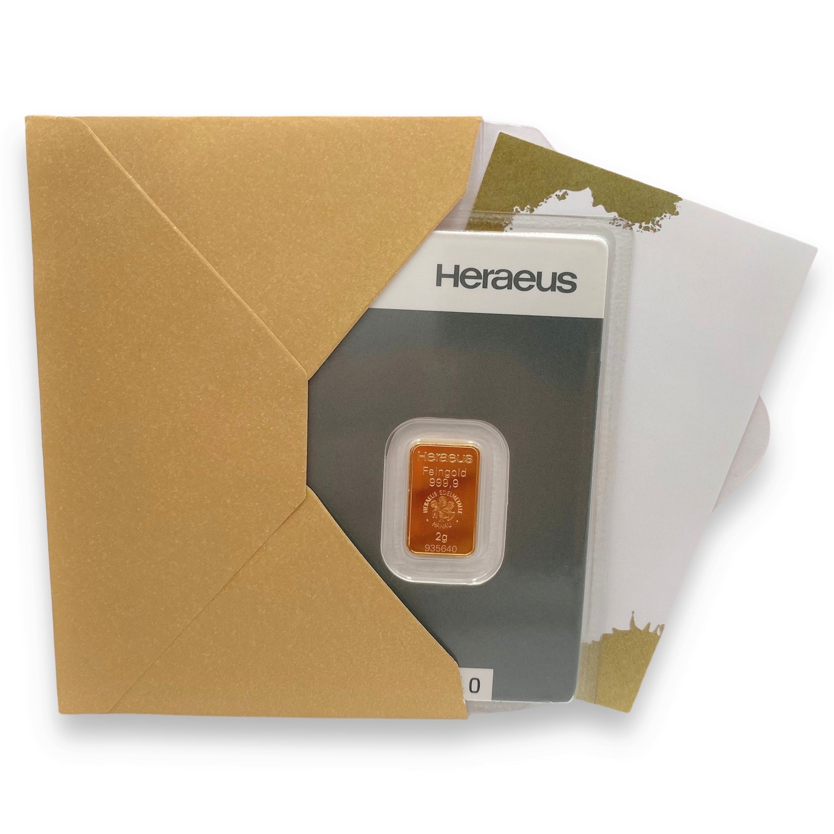 Heraeus 2g Kinebar Goldbarren in Geschenkverpackung