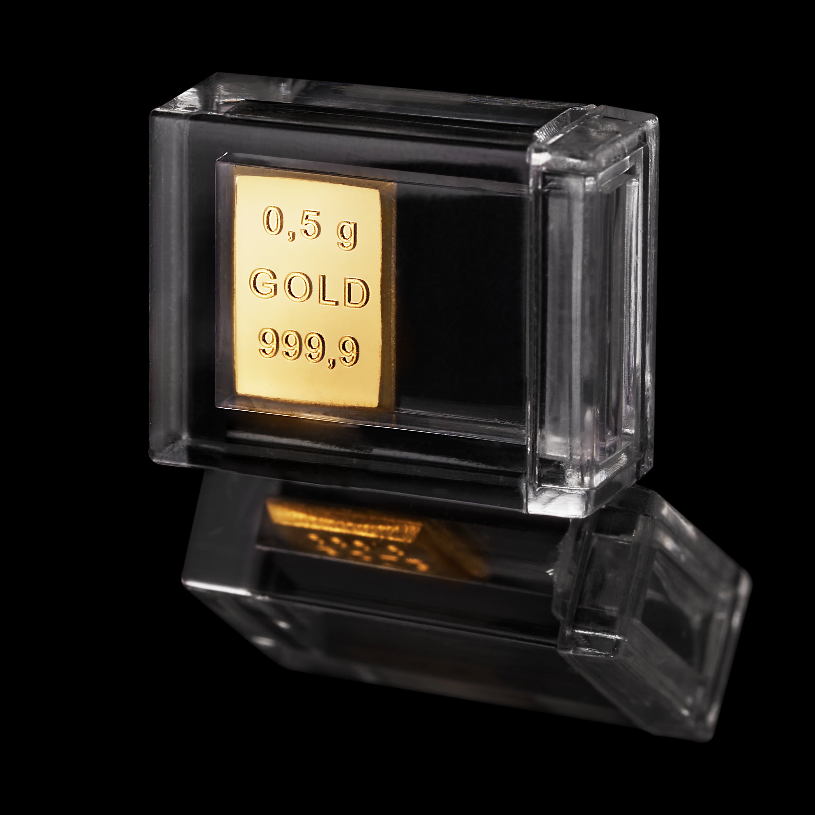 0,5g Goldbarren in hochwertiger Acrylglaskapsel