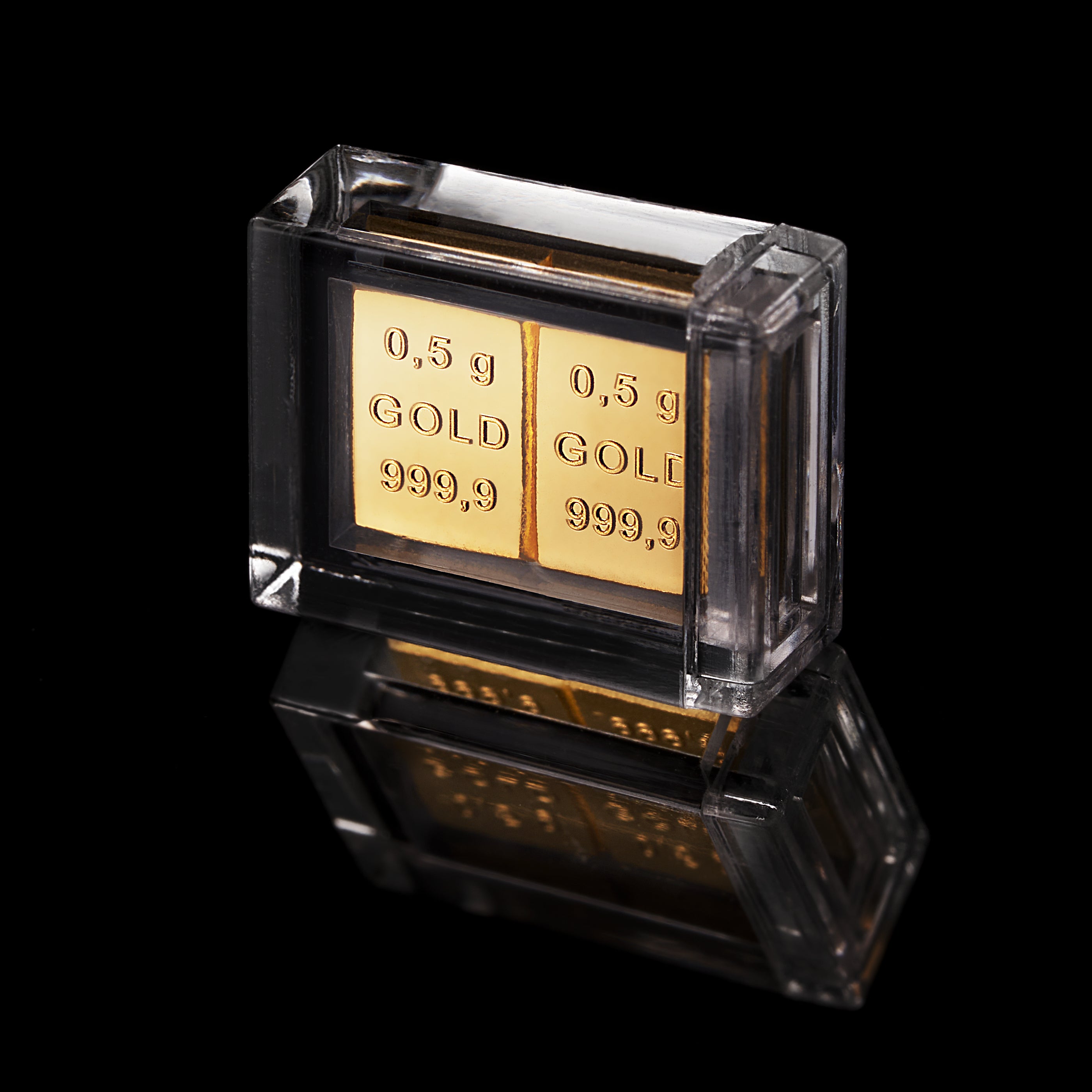 Goldbarren in hochwertiger Acrylglaskapsel