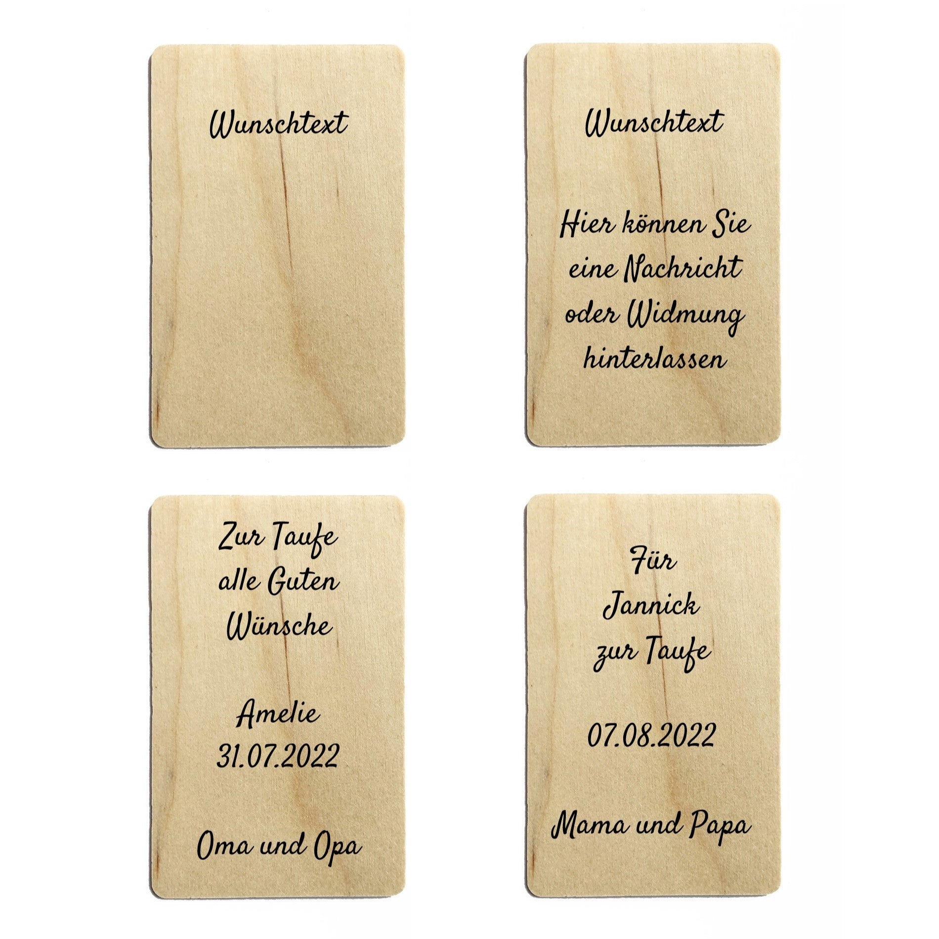 Grußkarten aus Echtholz mit einem individuellem Text bedruckt #Grußkarte_Wunschtext auf Holzkarte