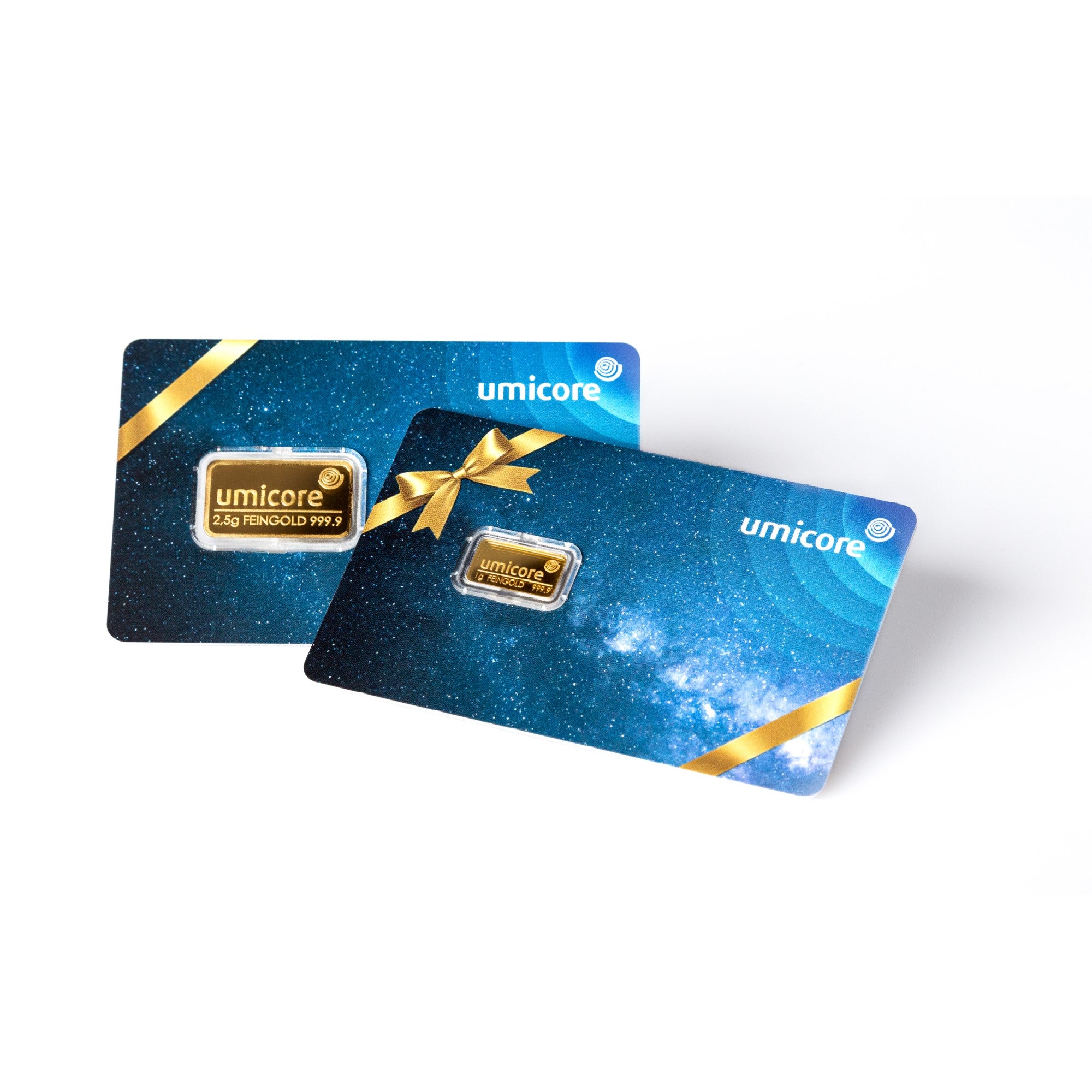 Umicore Goldbarren als Geschenkkarte mit Geschenkmotiv