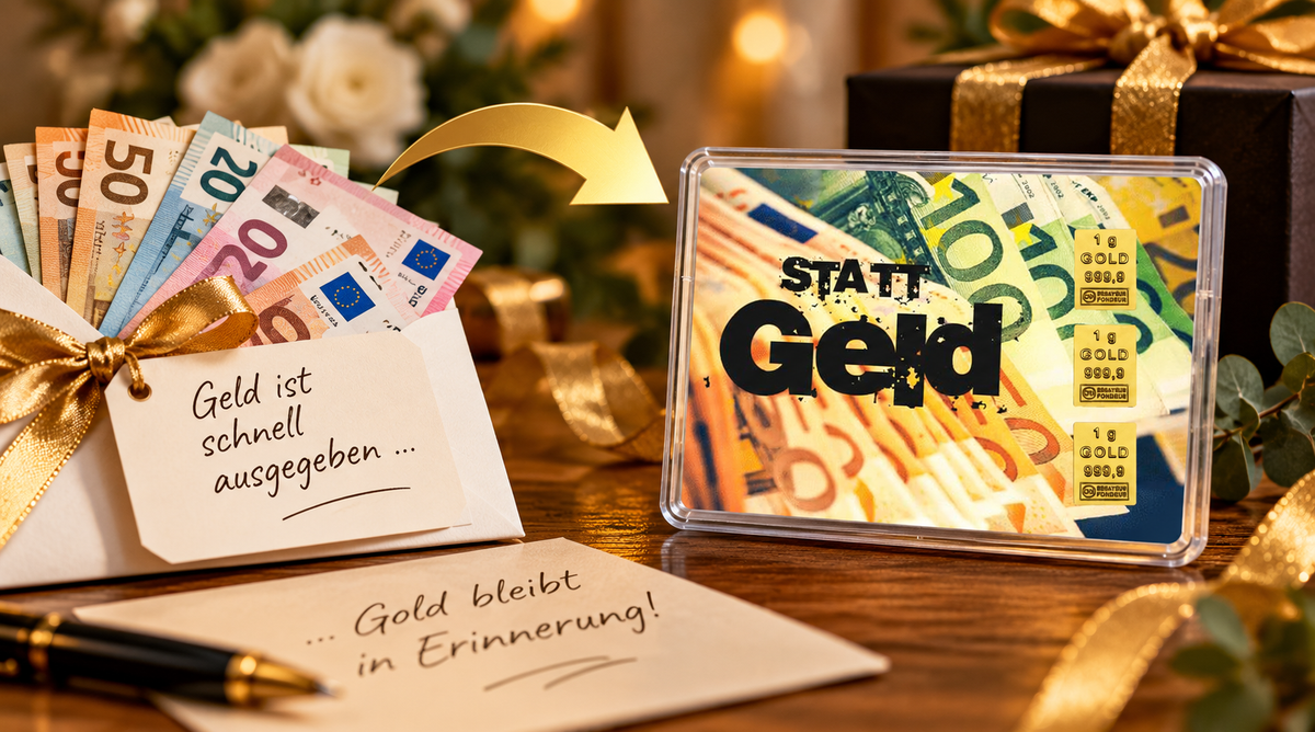 Gold statt Geld verschenken - Motivbox 3 Gramm Gold