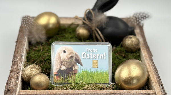 Goldbarren "Frohe Ostern" verschenken