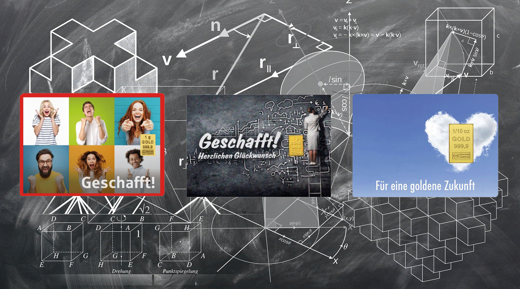 Goldgeschenke zur bestandenen Prüfung - Goldbarren in Motivbox