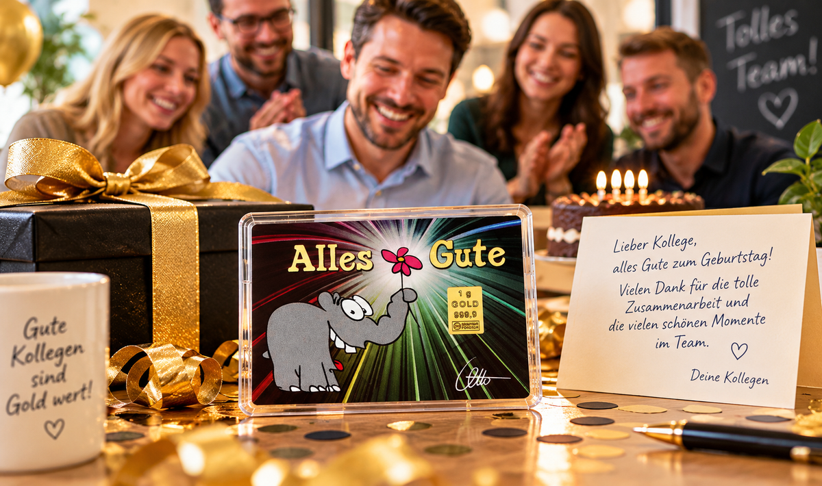 Alles Gute von den Arbeitskollegen oder dem Team