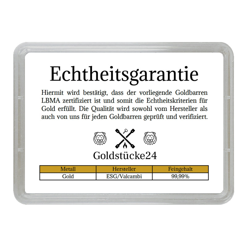 Goldbarren 1g mit Flip-Motivbox Sternzeichen "Wassermann"