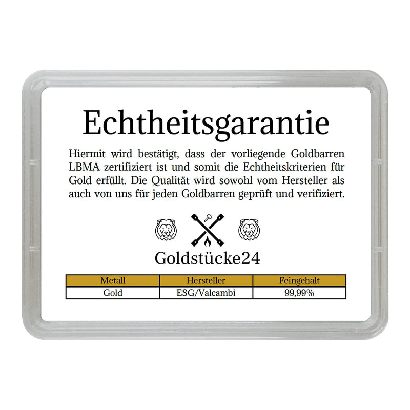 Goldbarren Motivbox "Frohe Ostern - Osterhase" in schwarzer Geschenkbox