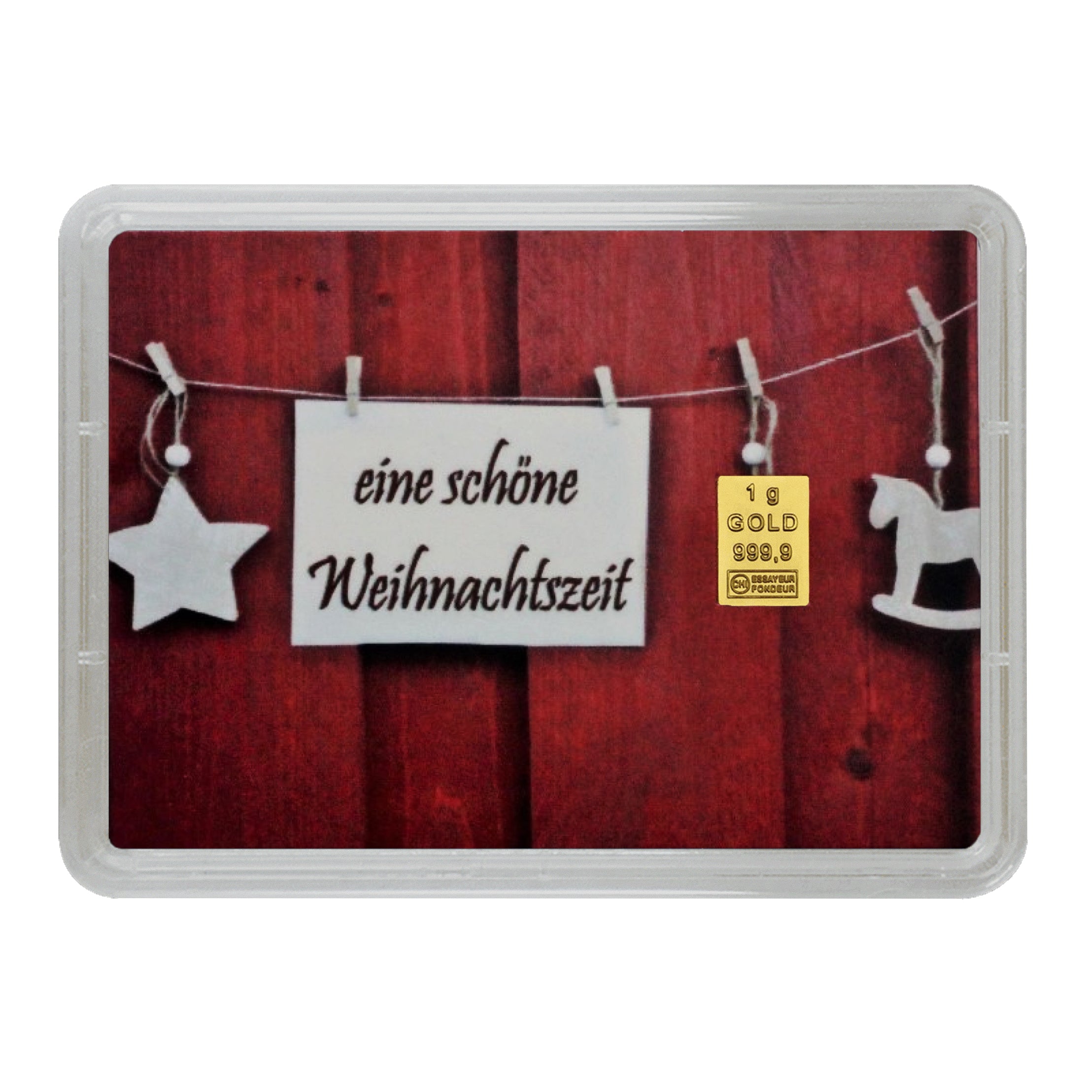 Goldstücke24 1g Goldbarren Weihnachtsgeschenk - Engel Motiv Mit Echtheitsgarantie