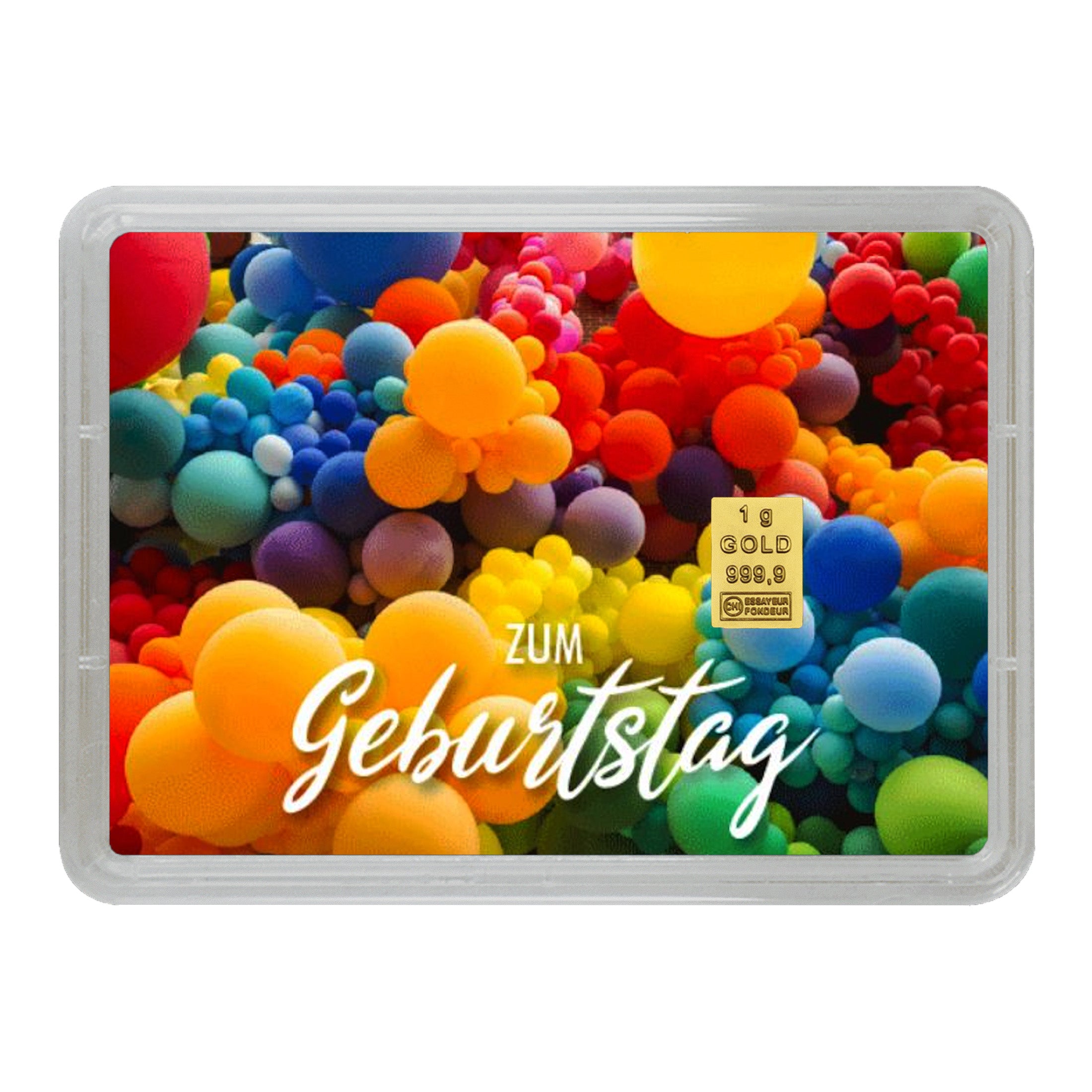 Goldbarren mit Flip-Motivbox "Happy Birthday zum Geburtstag"