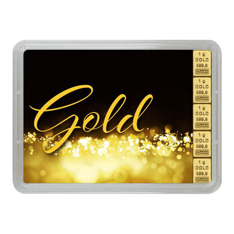 Goldbarren mit Flip-Motivbox "Gold statt Geld"