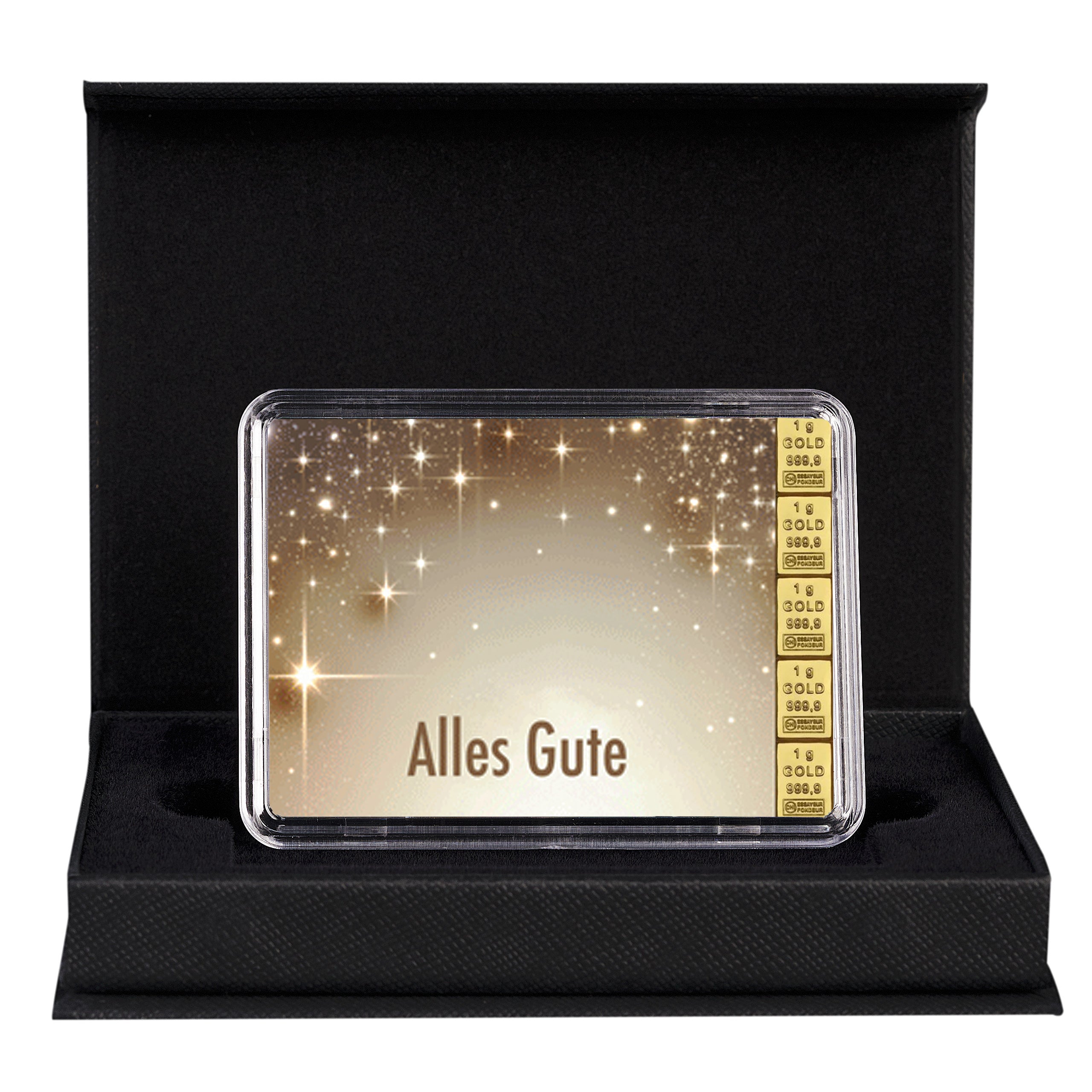 5 Gamm Gołd in edler Geschenkverpackung zur Geburt