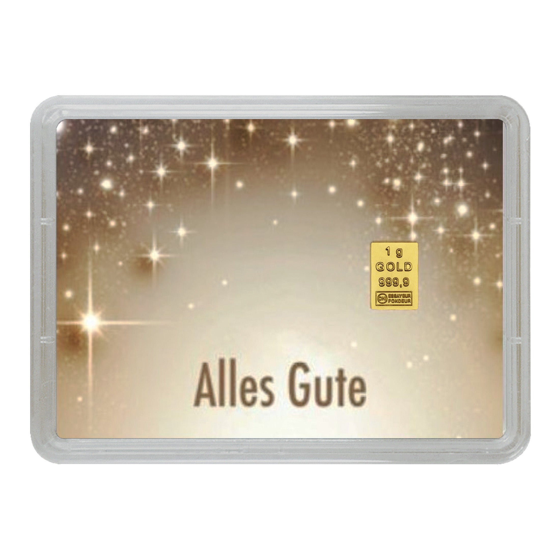 Goldbarren mit Flip-Motivbox "Geburt - Alles Gute"