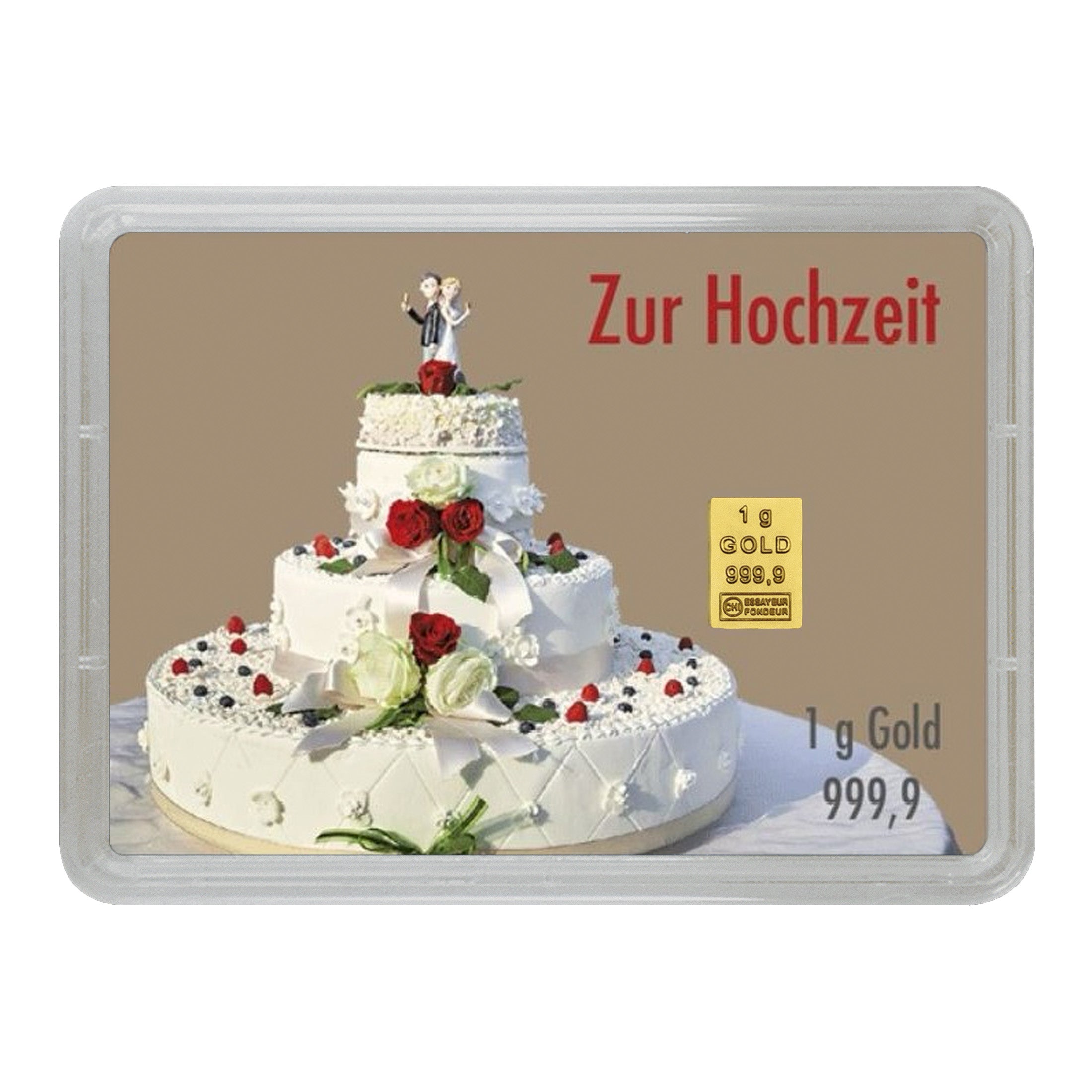Goldbarren zur Hochzeit Motiv Torte