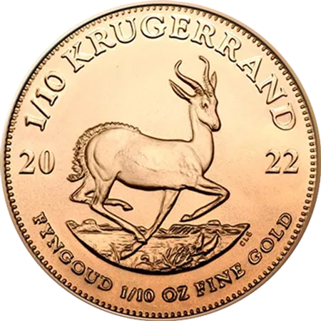 Krügerrand Goldmünze 1/10oz 2022 Vorderseite