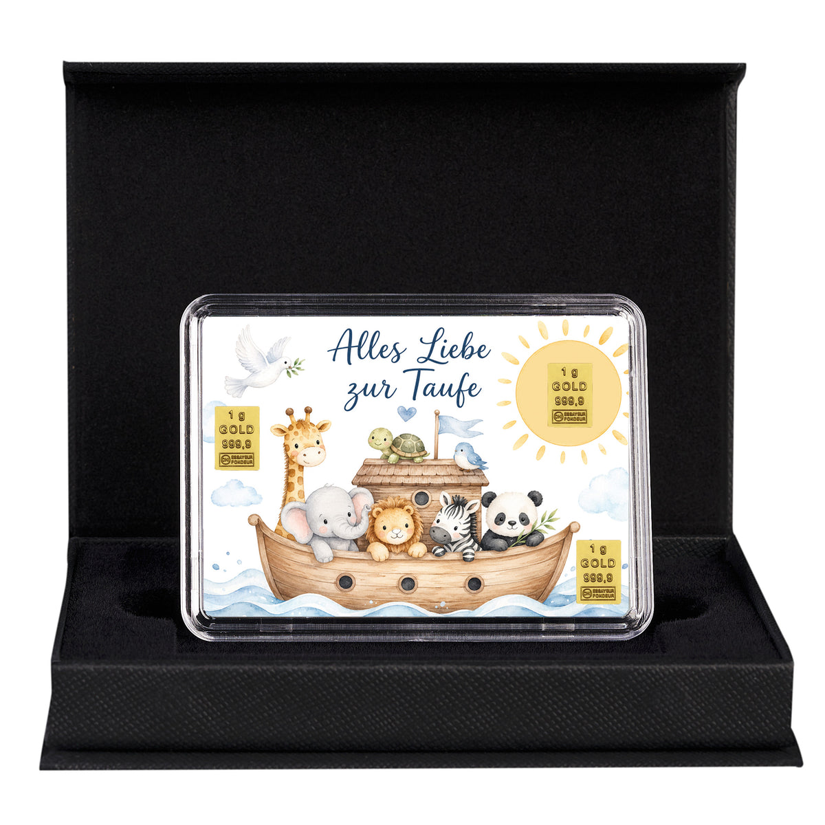 Goldbarren zur Taufe Arche Noah