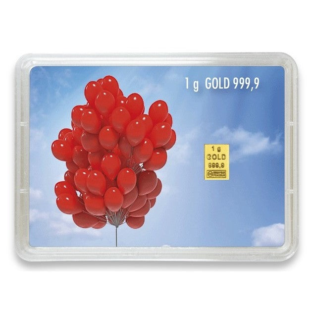 Goldbarren mit Flip-Motivbox "Happy Birthday" Elefant