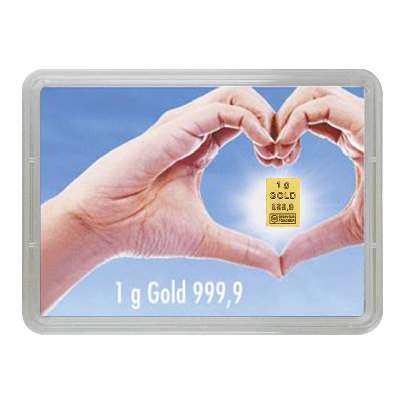 Goldbarren mit Flip-Motivbox "Für eine goldene Zukunft"