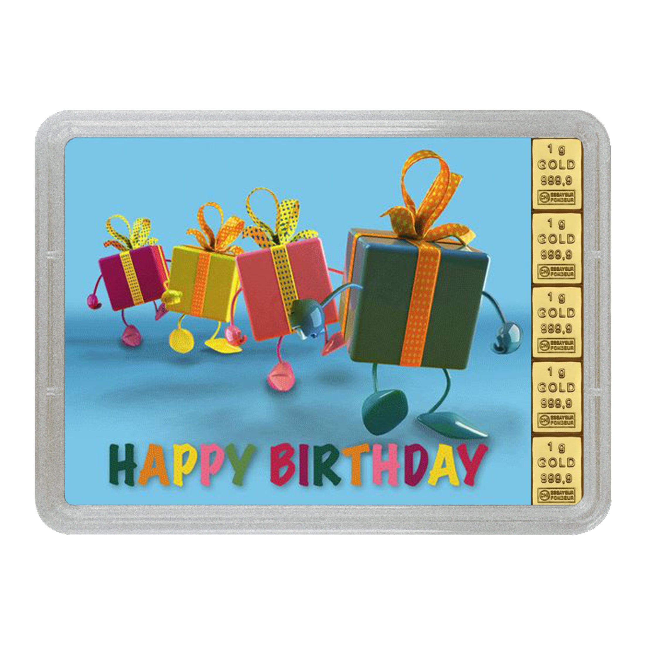 Goldbarren mit Flip-Motivbox "Happy Birthday" - Geschenke