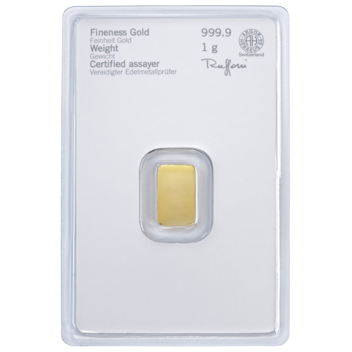 ++Test++ Heraeus 1g Goldbarren