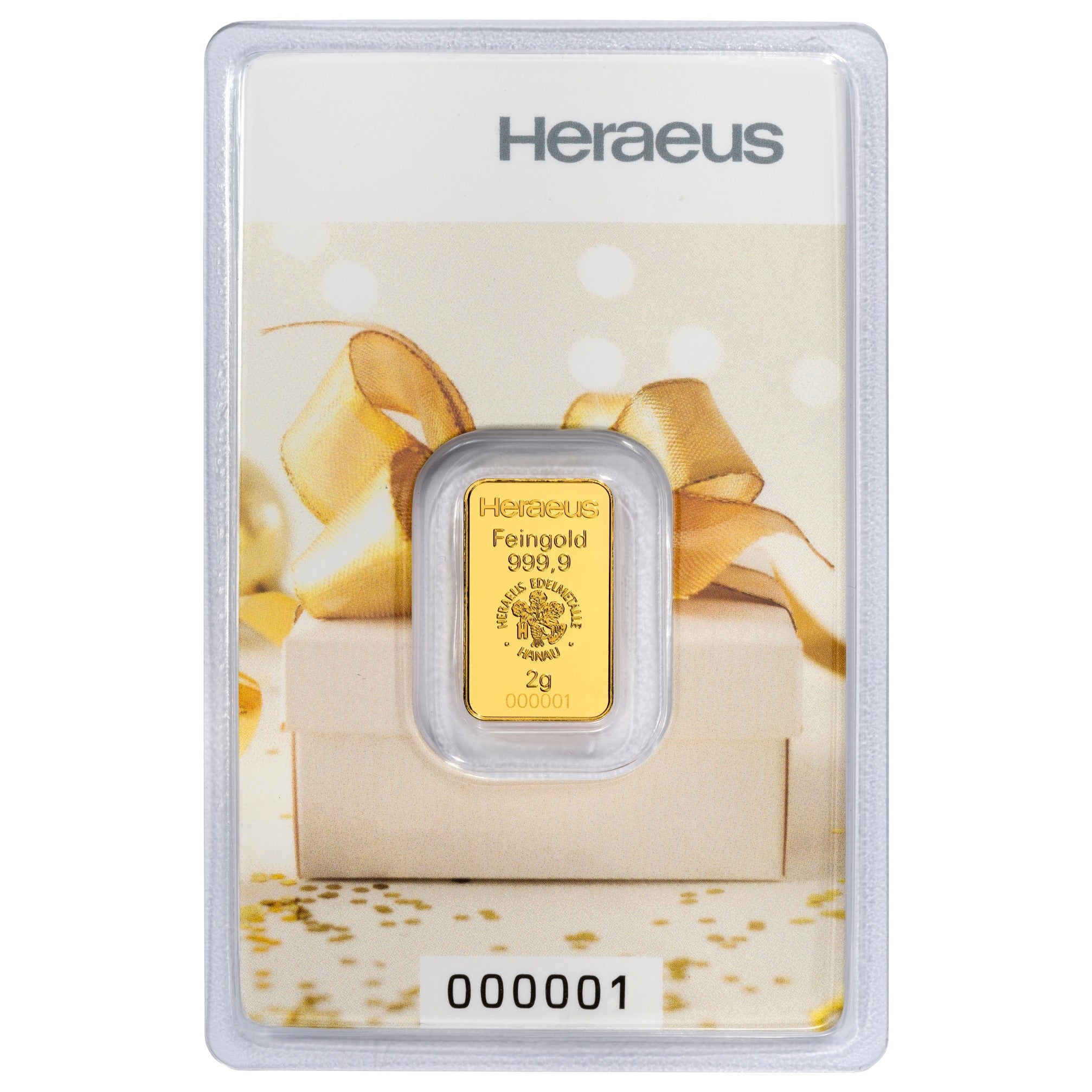Heraeus 2g Geschenk Goldbarren