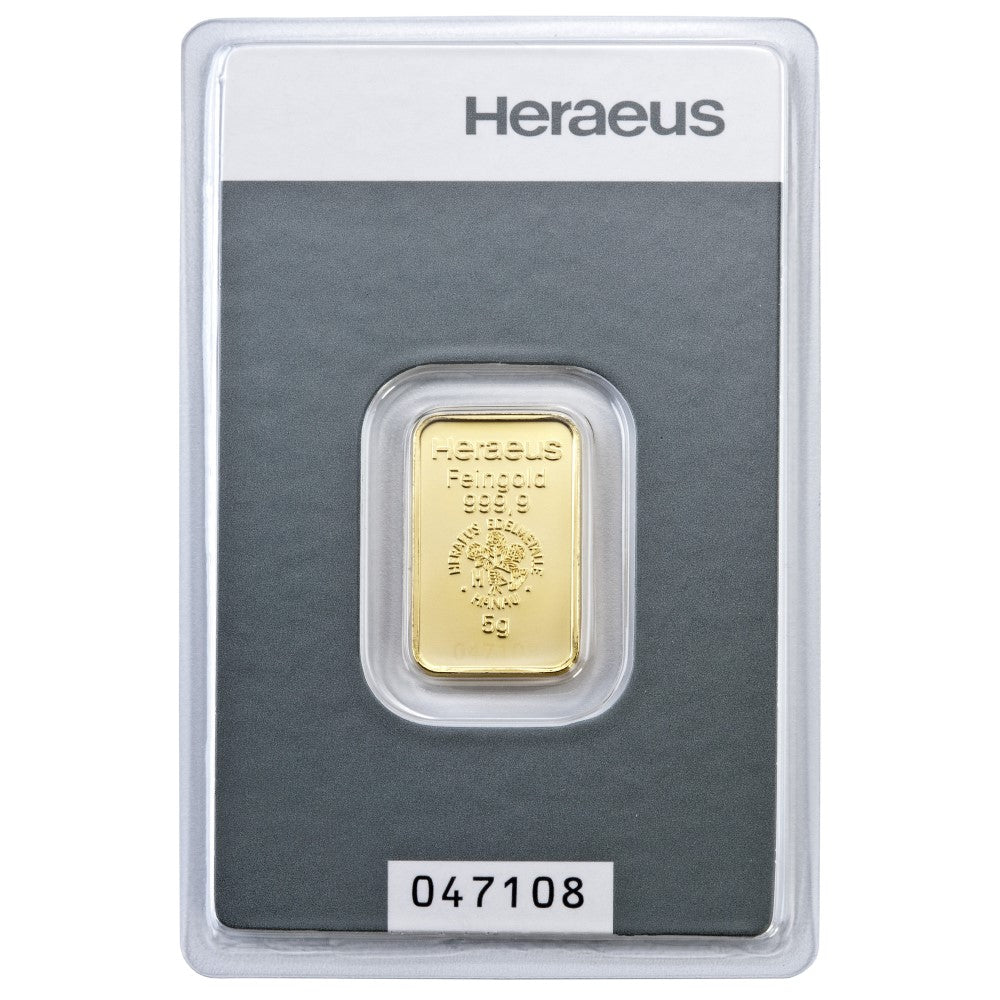 Heraeus 5g Kinebar Goldbarren