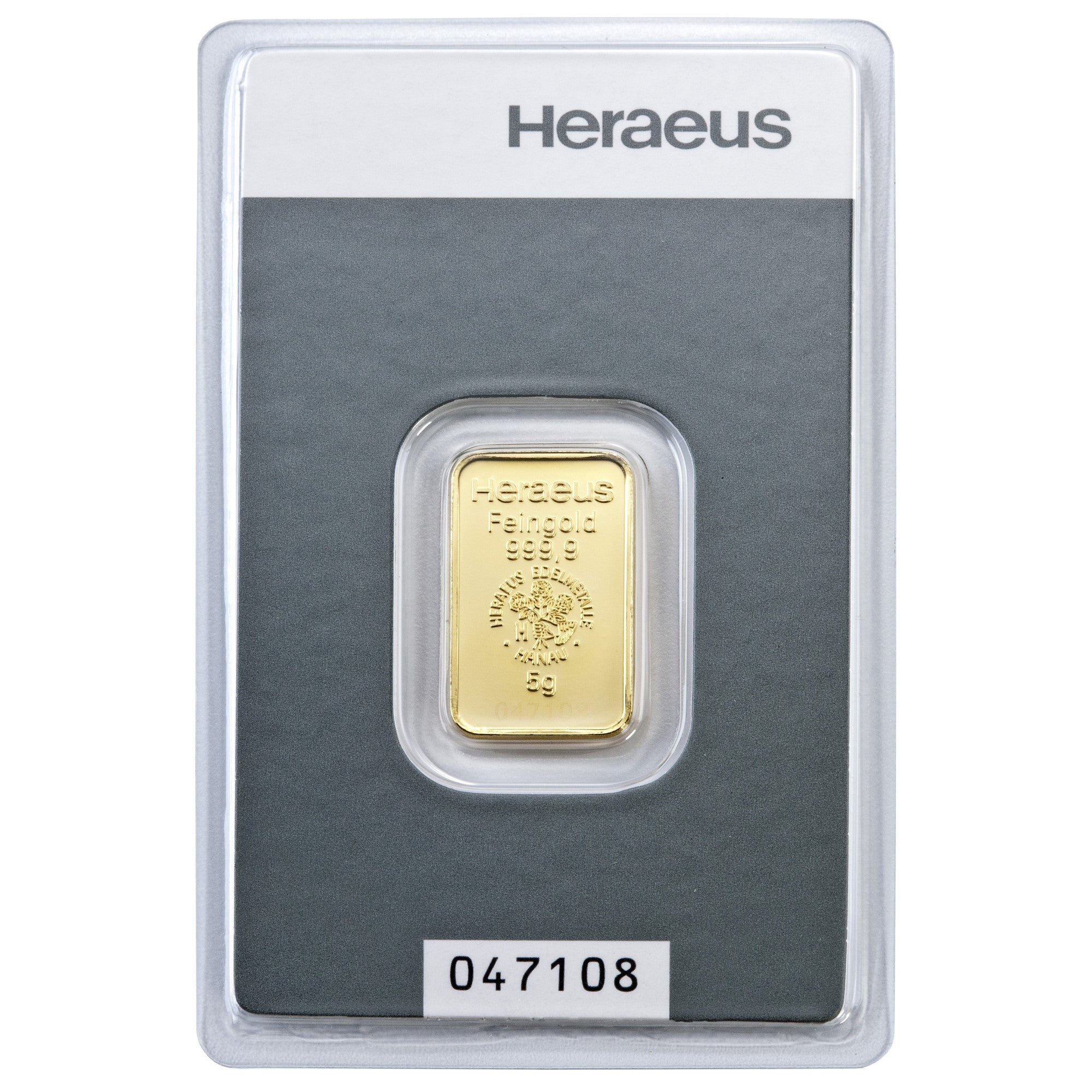 Heraeus 5g Goldbarren im edlen Etui und Grußkarte nach Wahl
